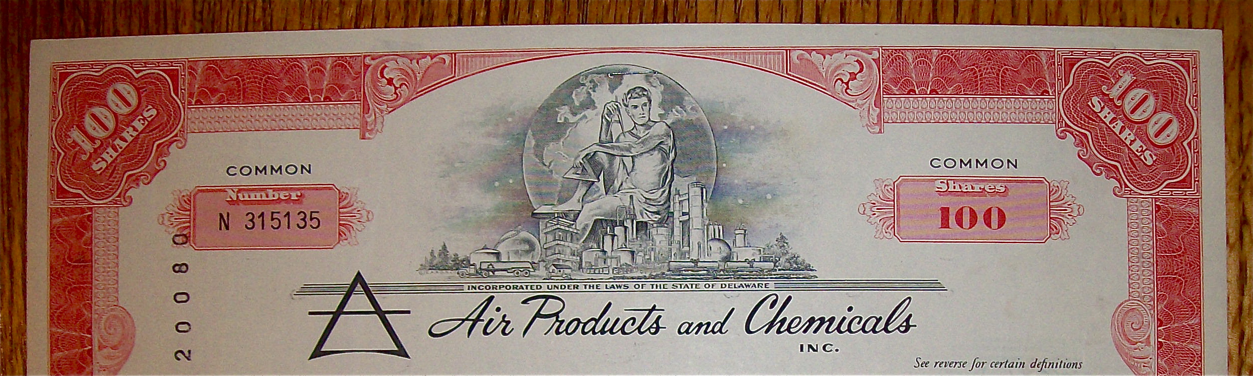1977 Air Products & Chemicals Stock Certificate