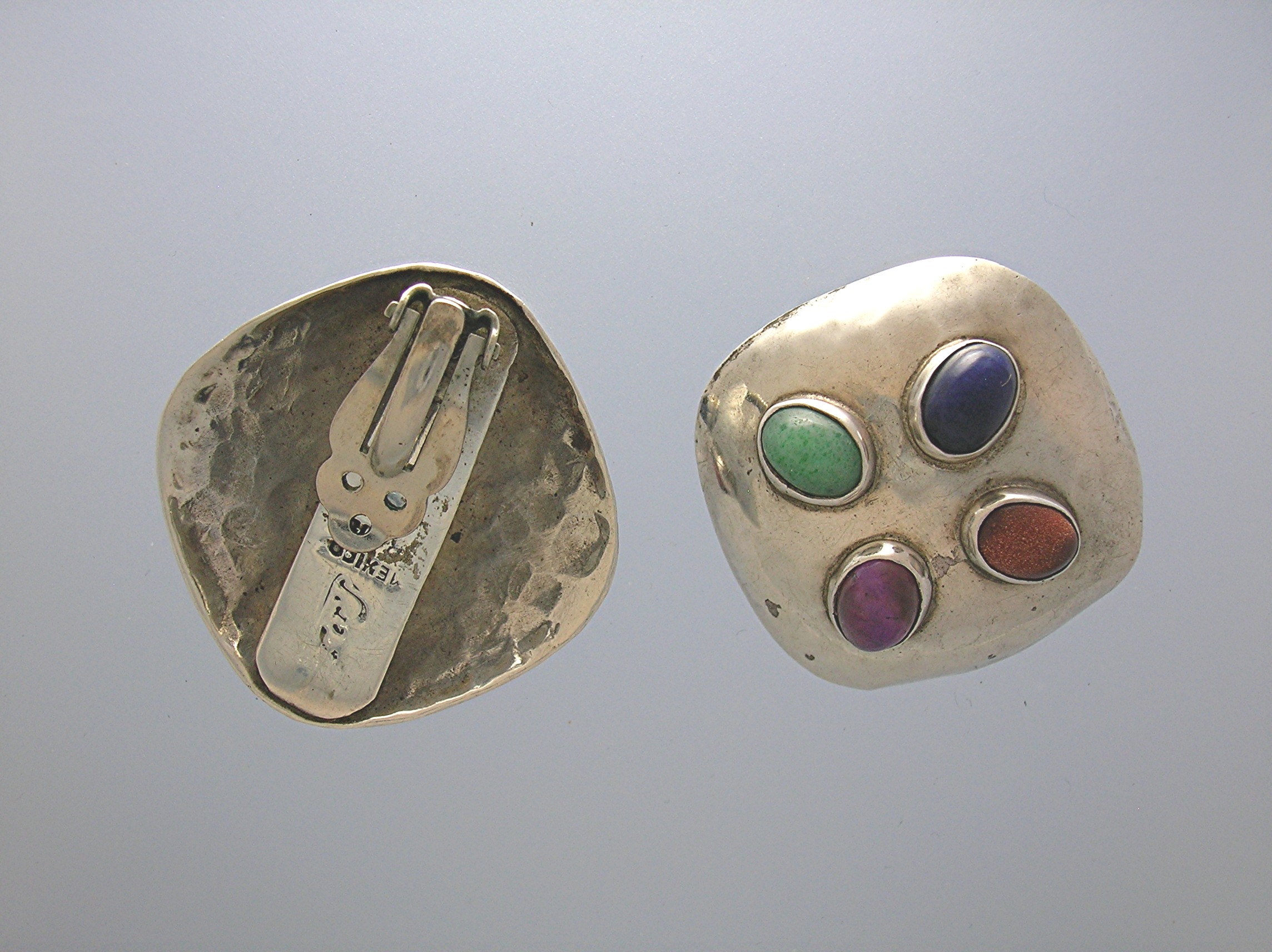 Taxco Mexico Sterling Silver Clip Earrings FERSI