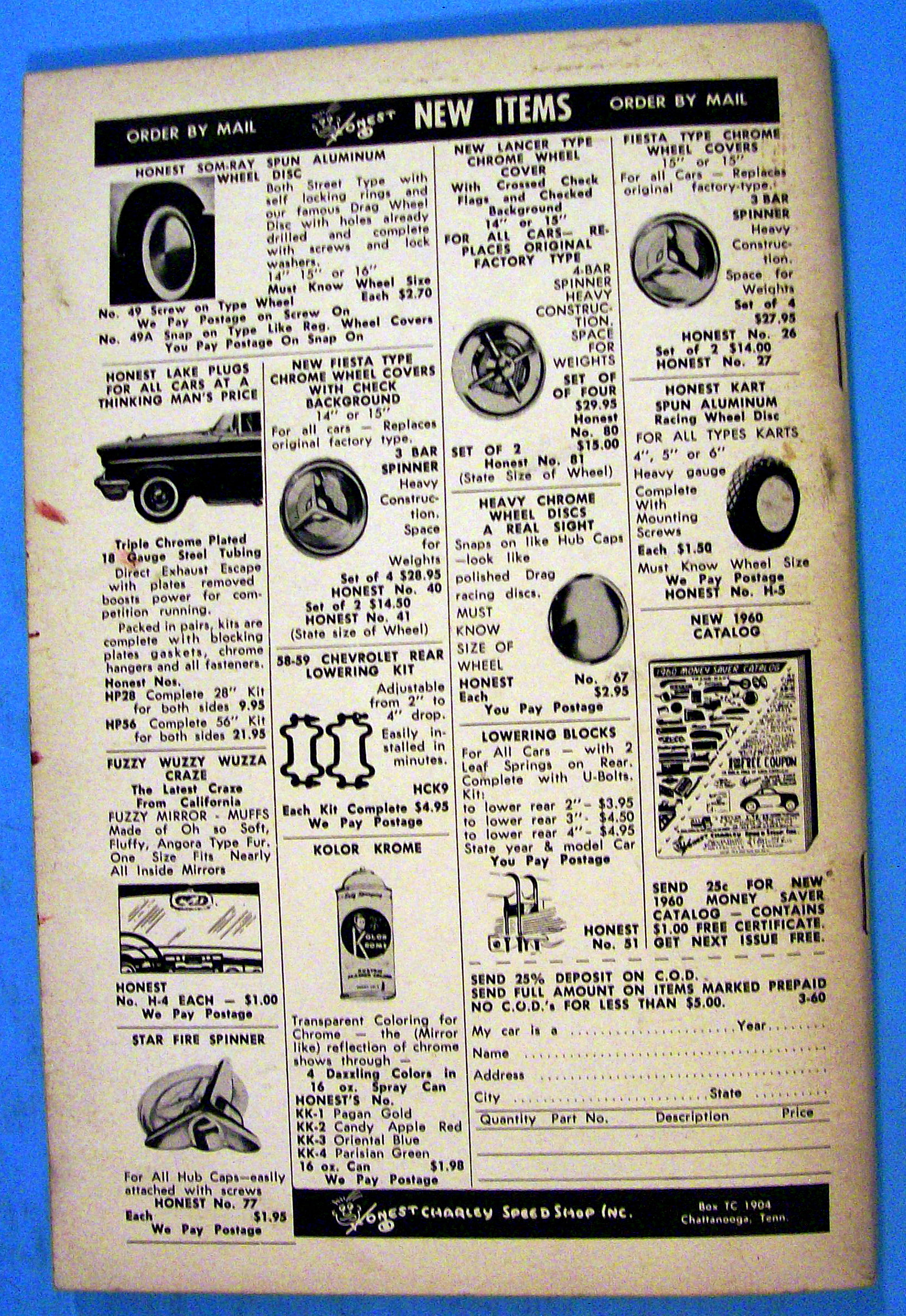 Custom Cars March 1960 Classic Line & Hood Covers