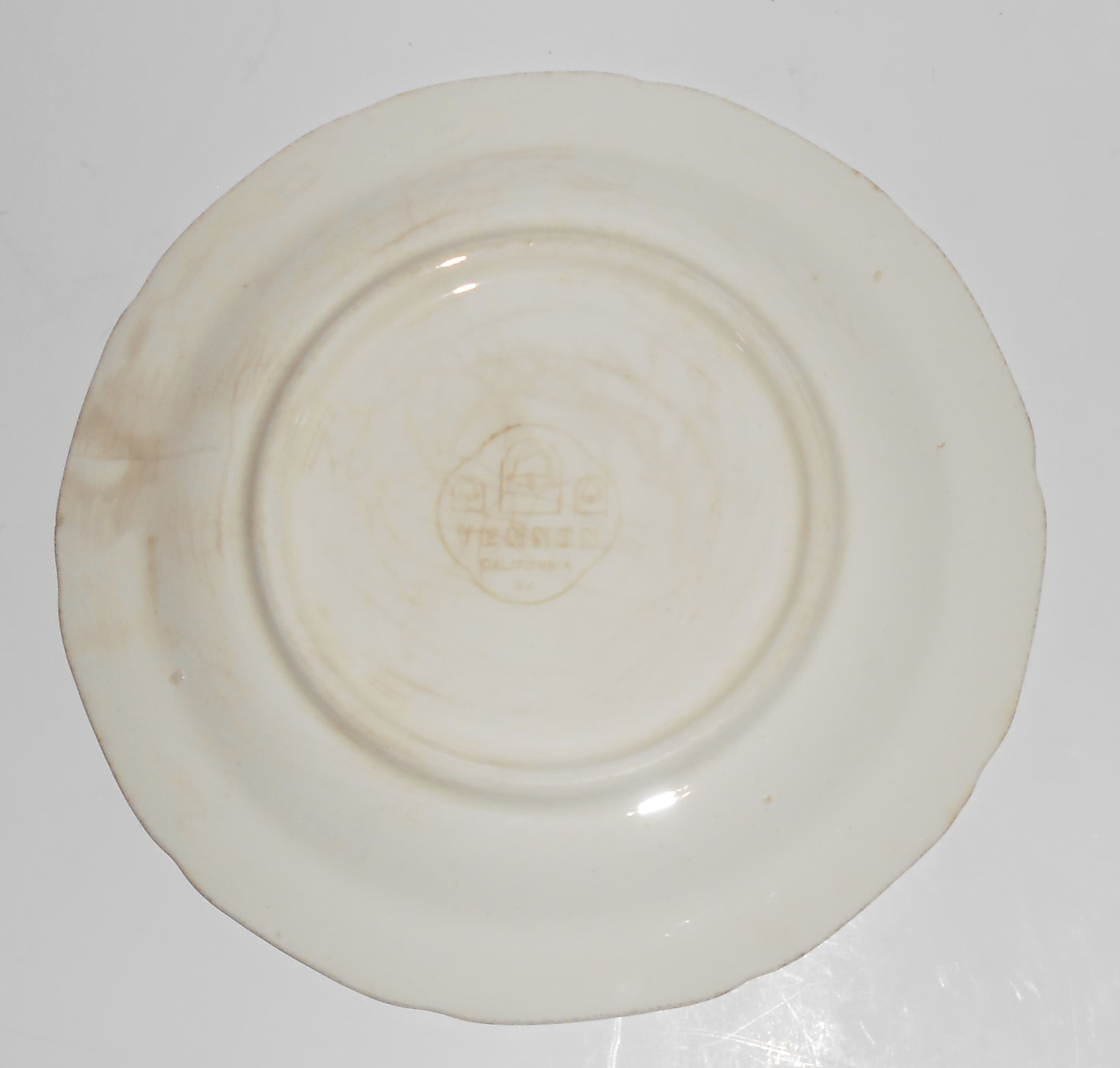 Early Poxon Vernon Pottery Basket w / Floral Garland Br