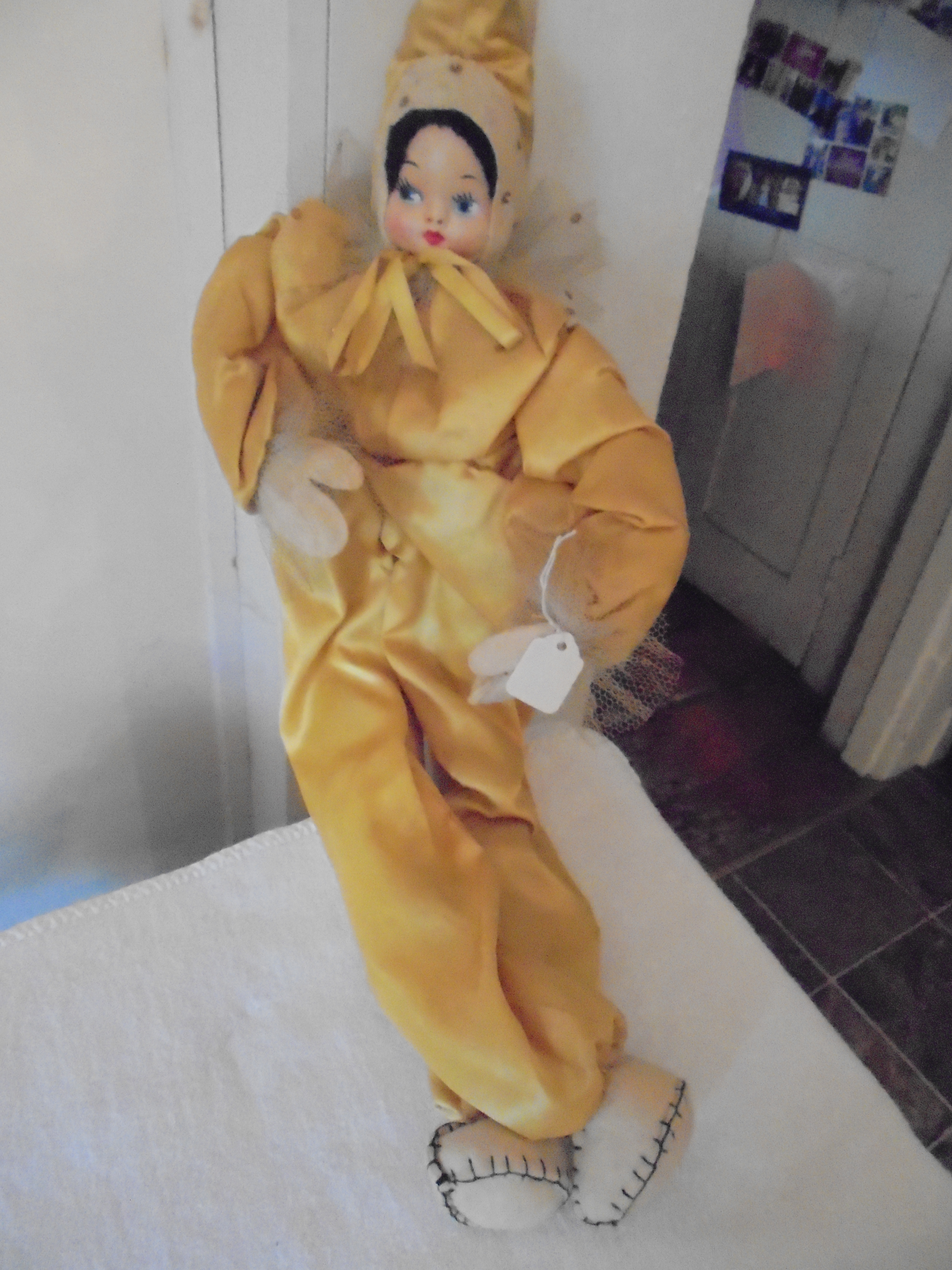 Jester Clown Molded Mask Face Pixie Elf Doll