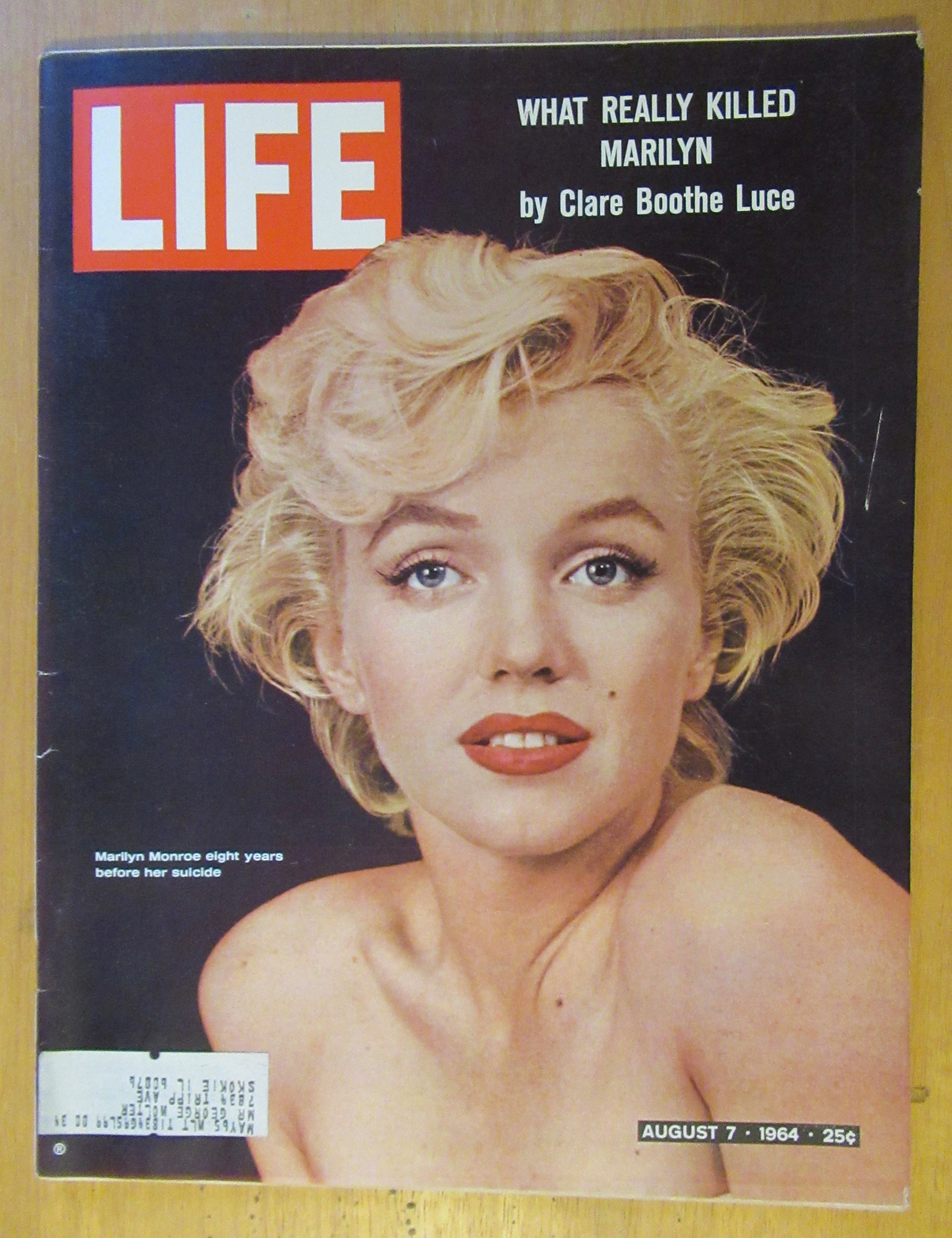 Life Magazine August 7, 1964 What Killed Marilyn Monroe