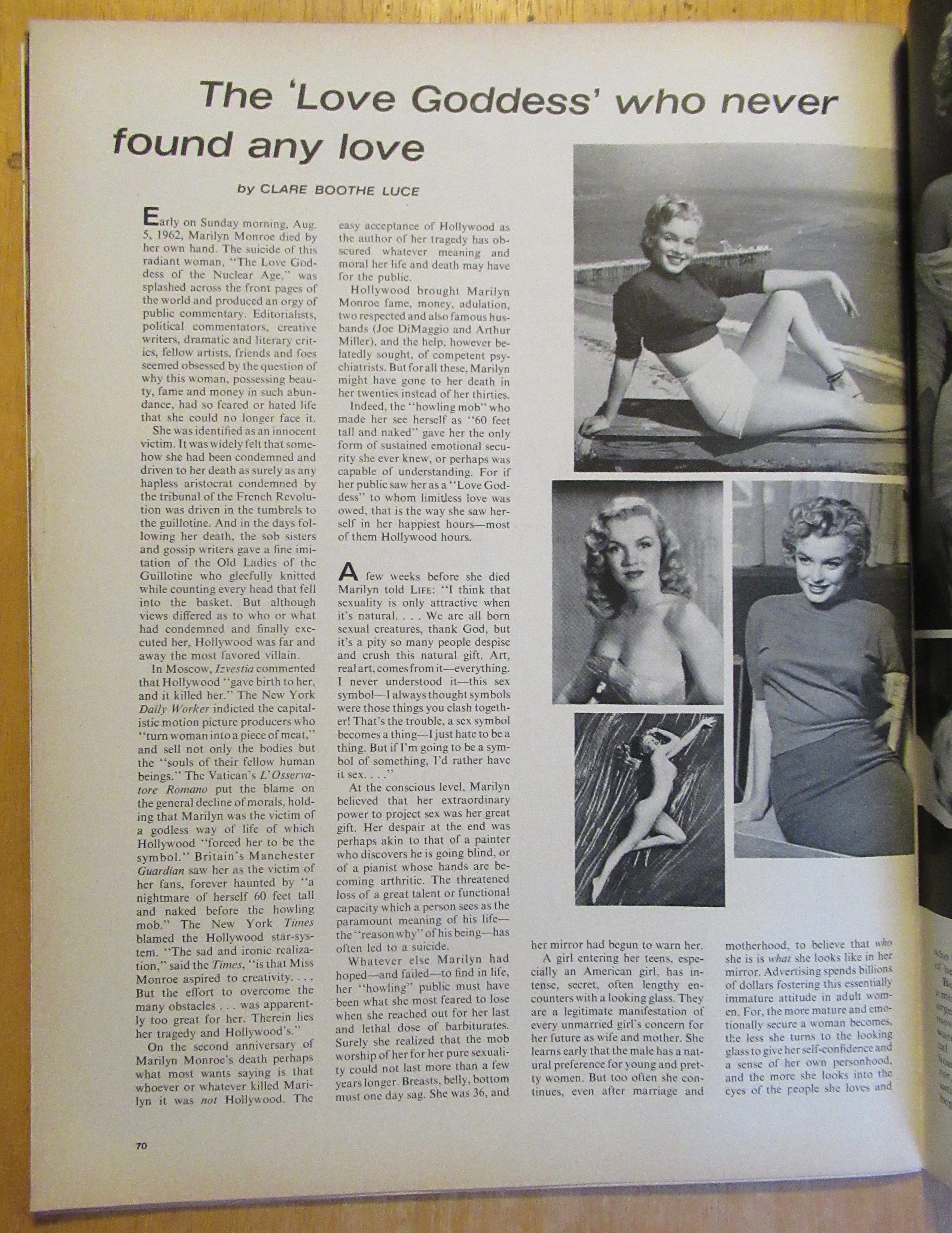 Life Magazine August 7, 1964 What Killed Marilyn Monroe