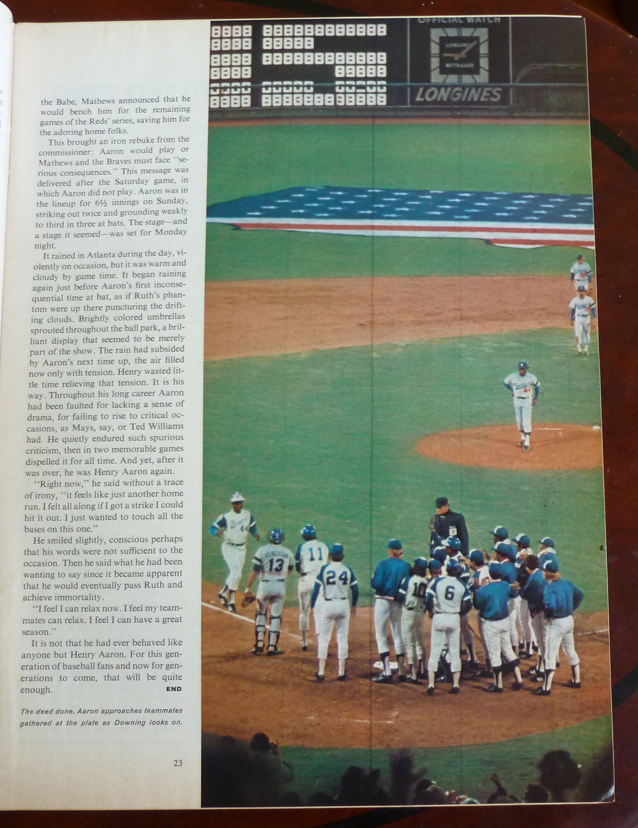 Sports Illustrated Magazine-April 15, 1974- Hank's 715