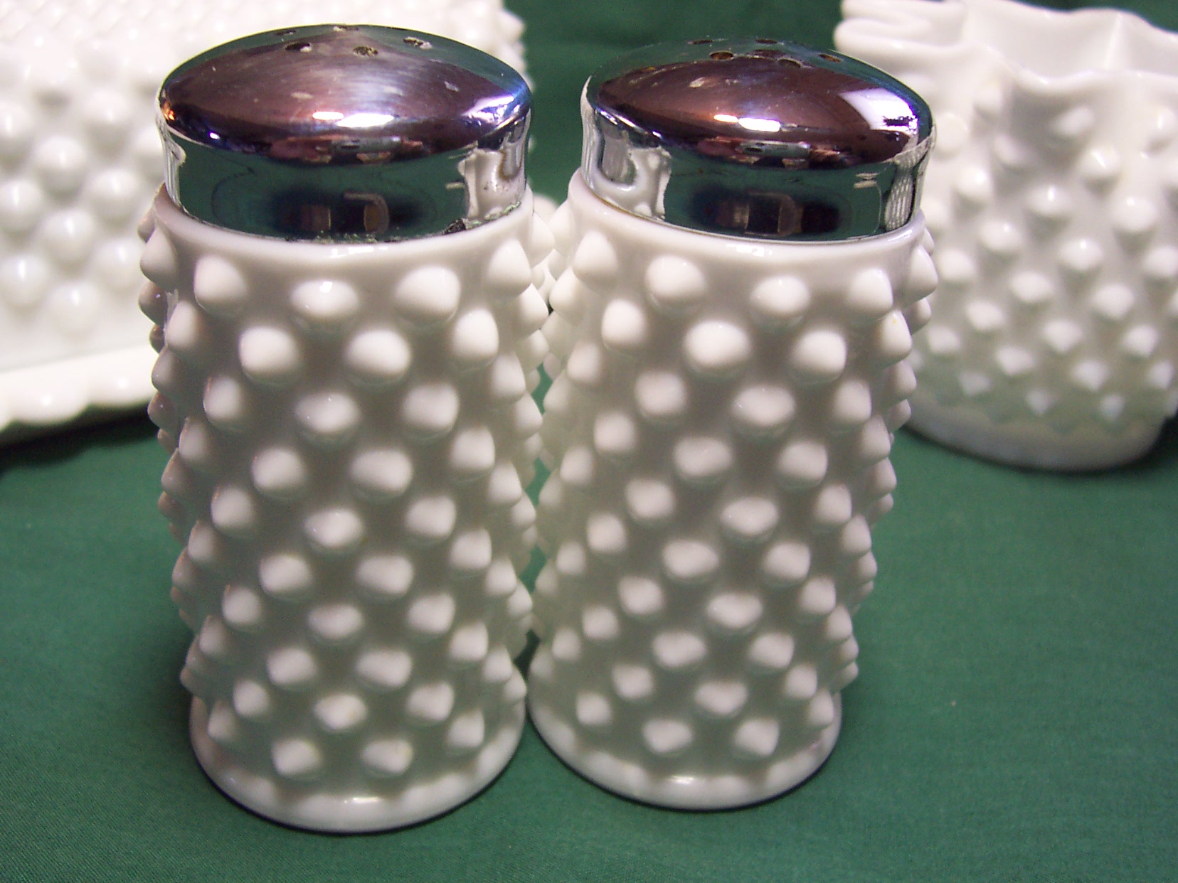 Fenton White Hobnail Milk Glass 4 Piece Set