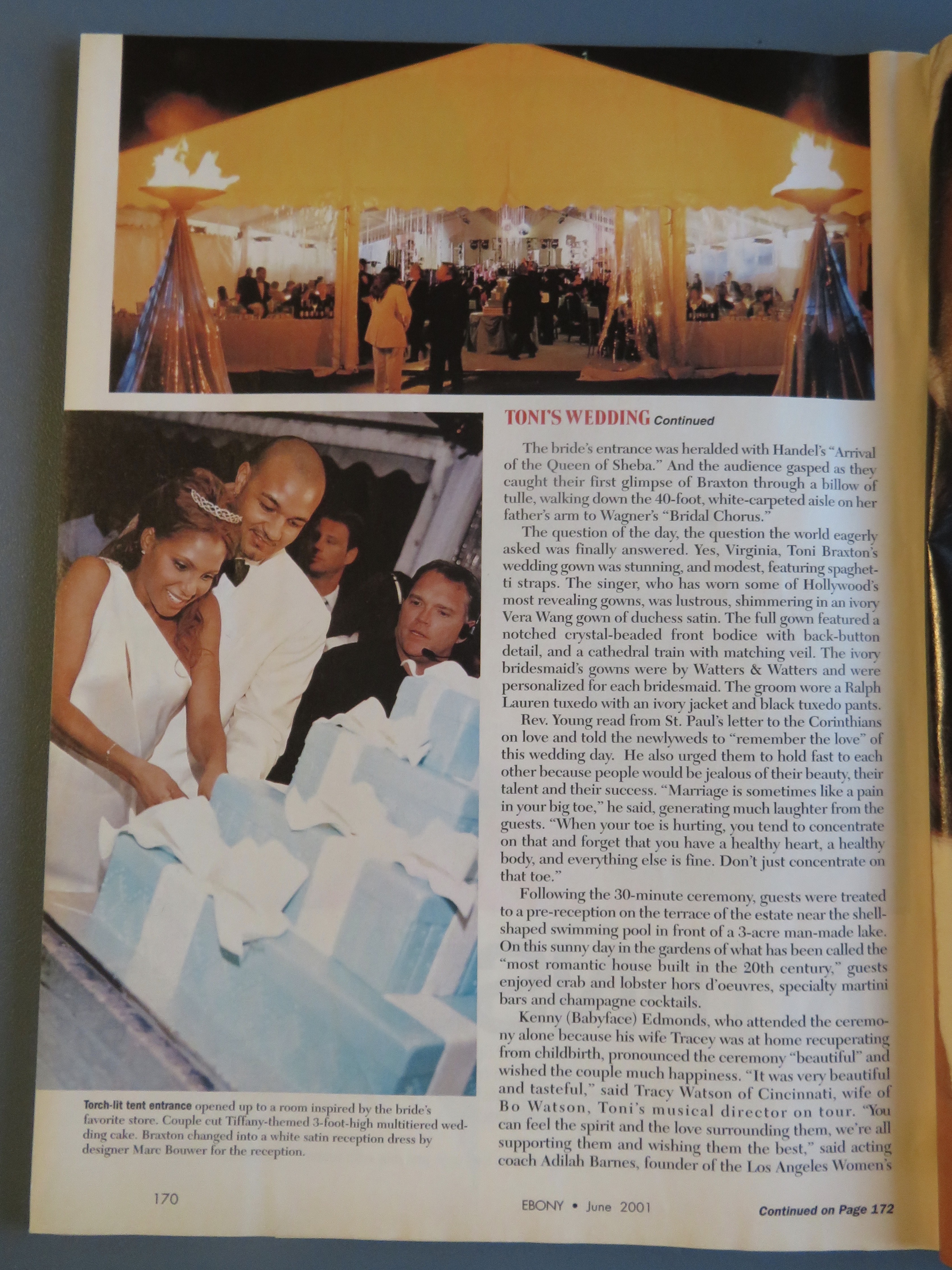 Ebony Magazine - June 2001 - Toni Braxton's Wedding