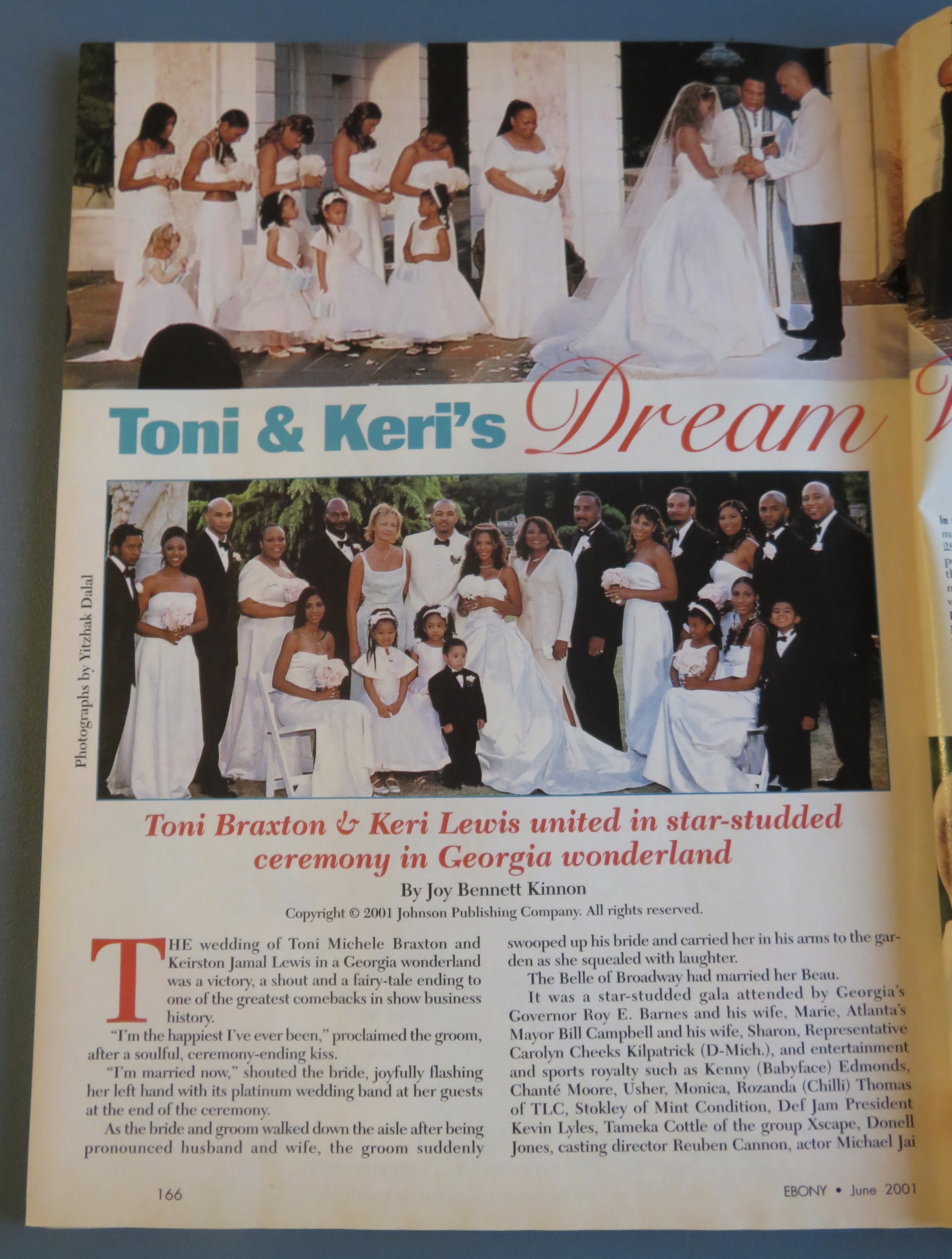Ebony Magazine - June 2001 - Toni Braxton's Wedding