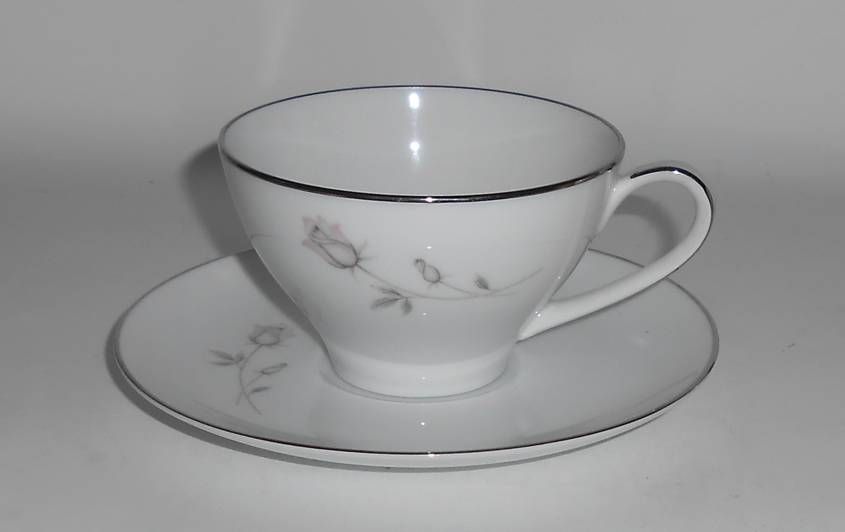 Noritake China Porcelain Platinum 6311 Pasadena Cup & S