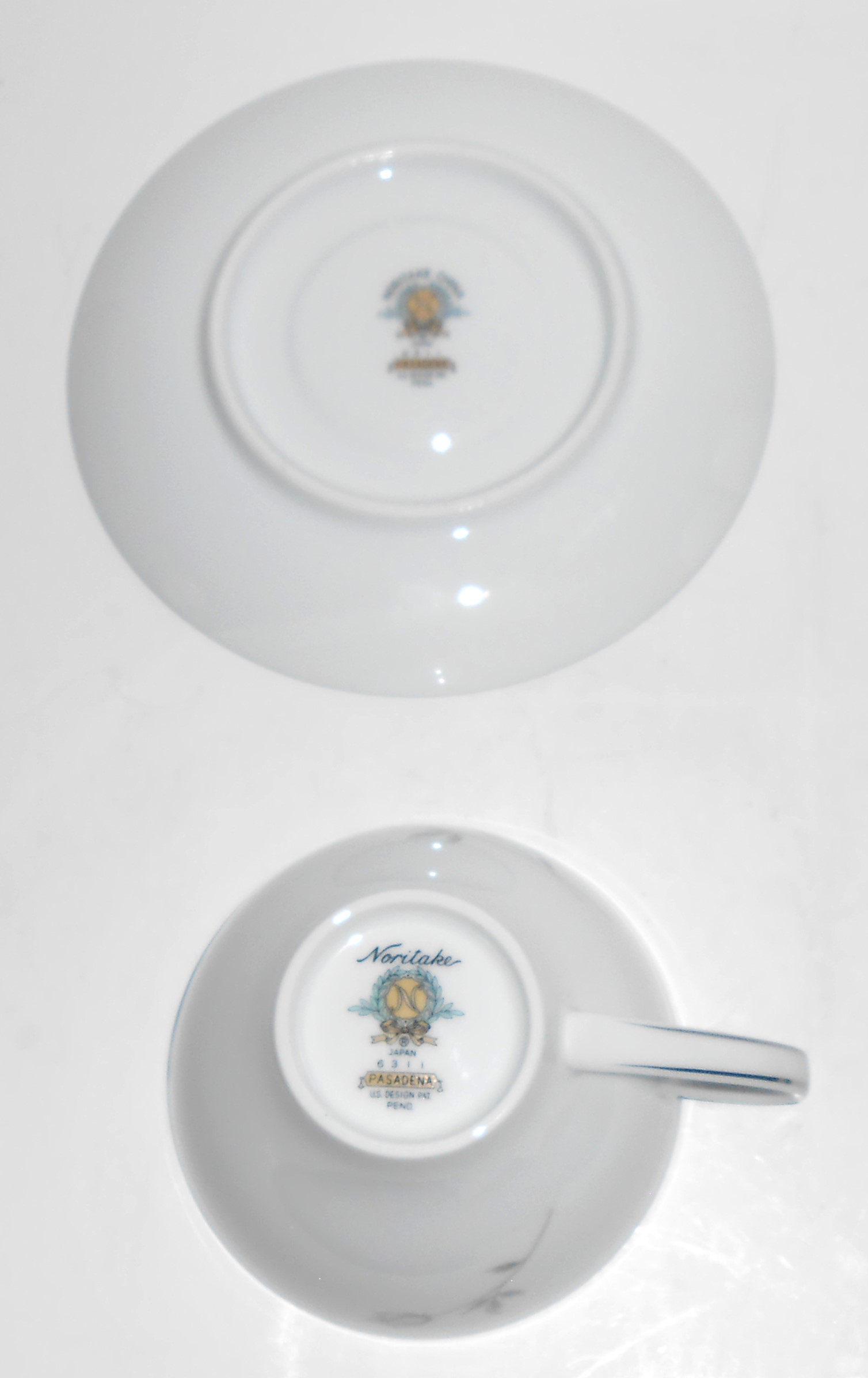 Noritake China Porcelain Platinum 6311 Pasadena Cup & S