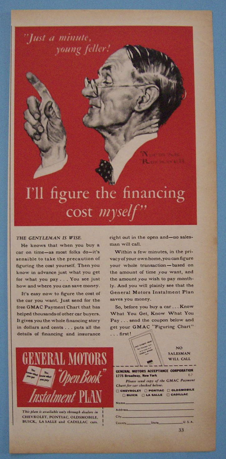 1940 General Motor Plan w/Man's Face By Norman Rockwell