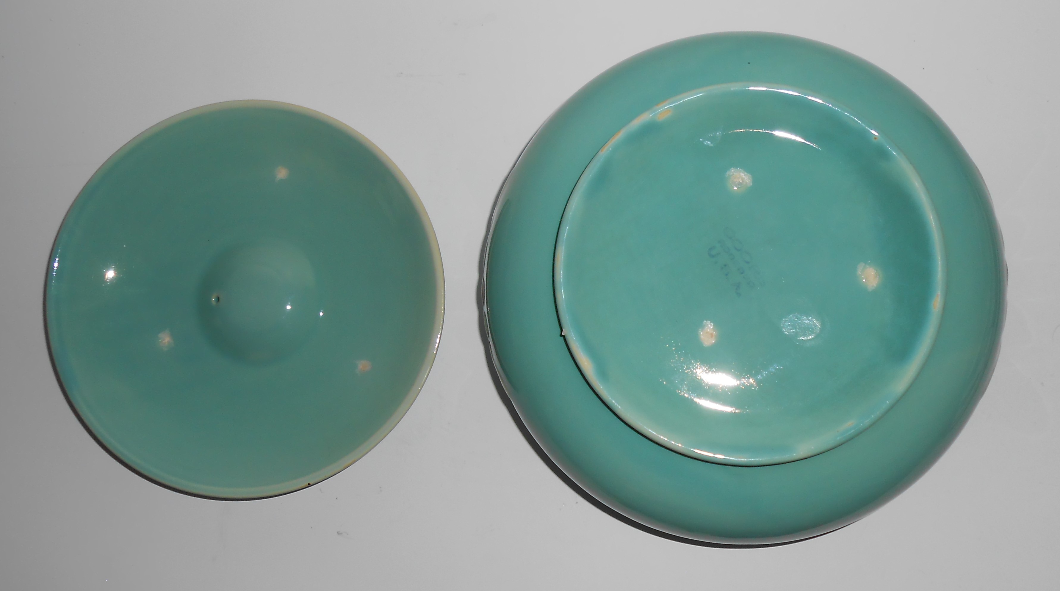 Coors Pottery Rosebud Green French Casserole w/Lid
