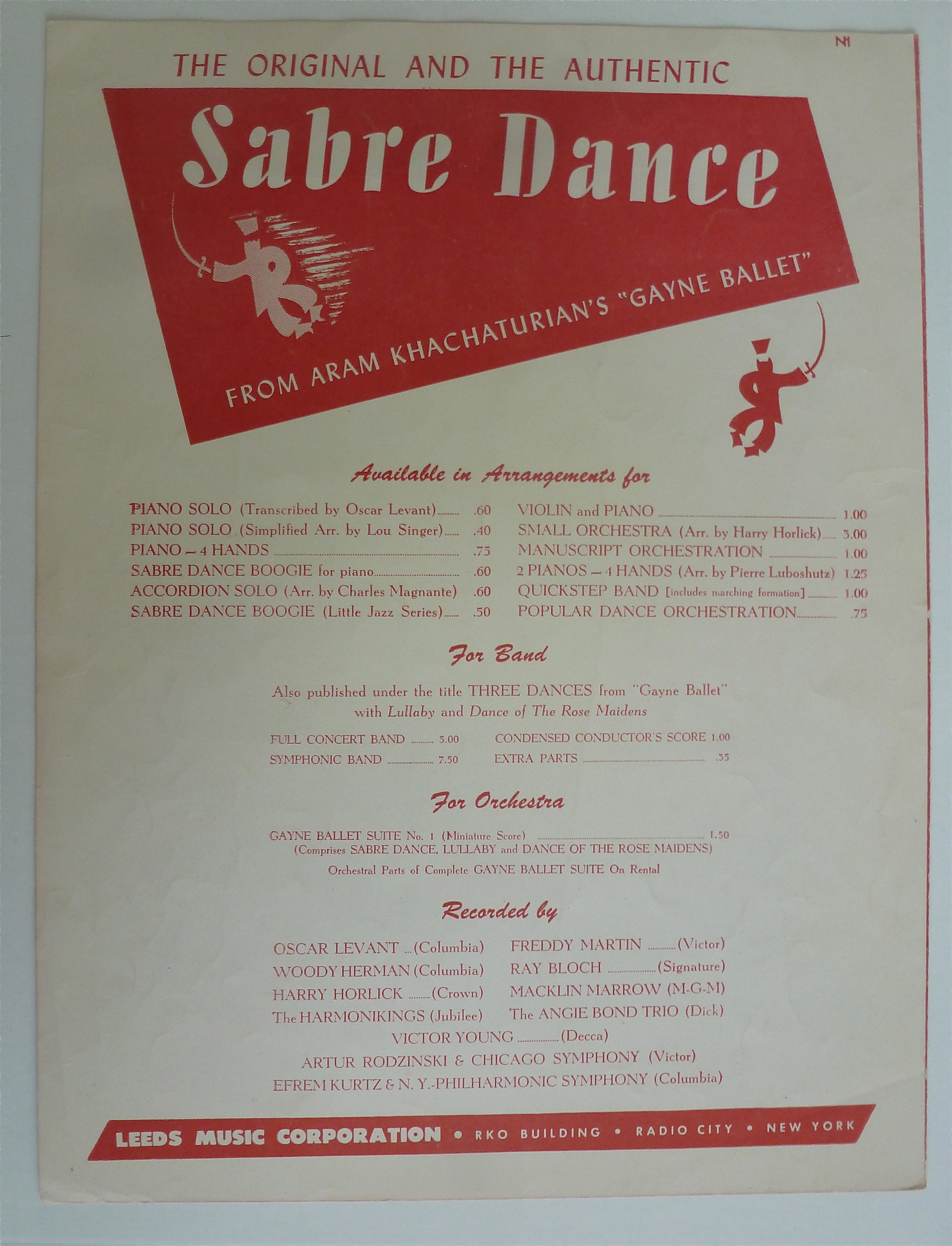 Sheet Music For 1948 Heartbreaker