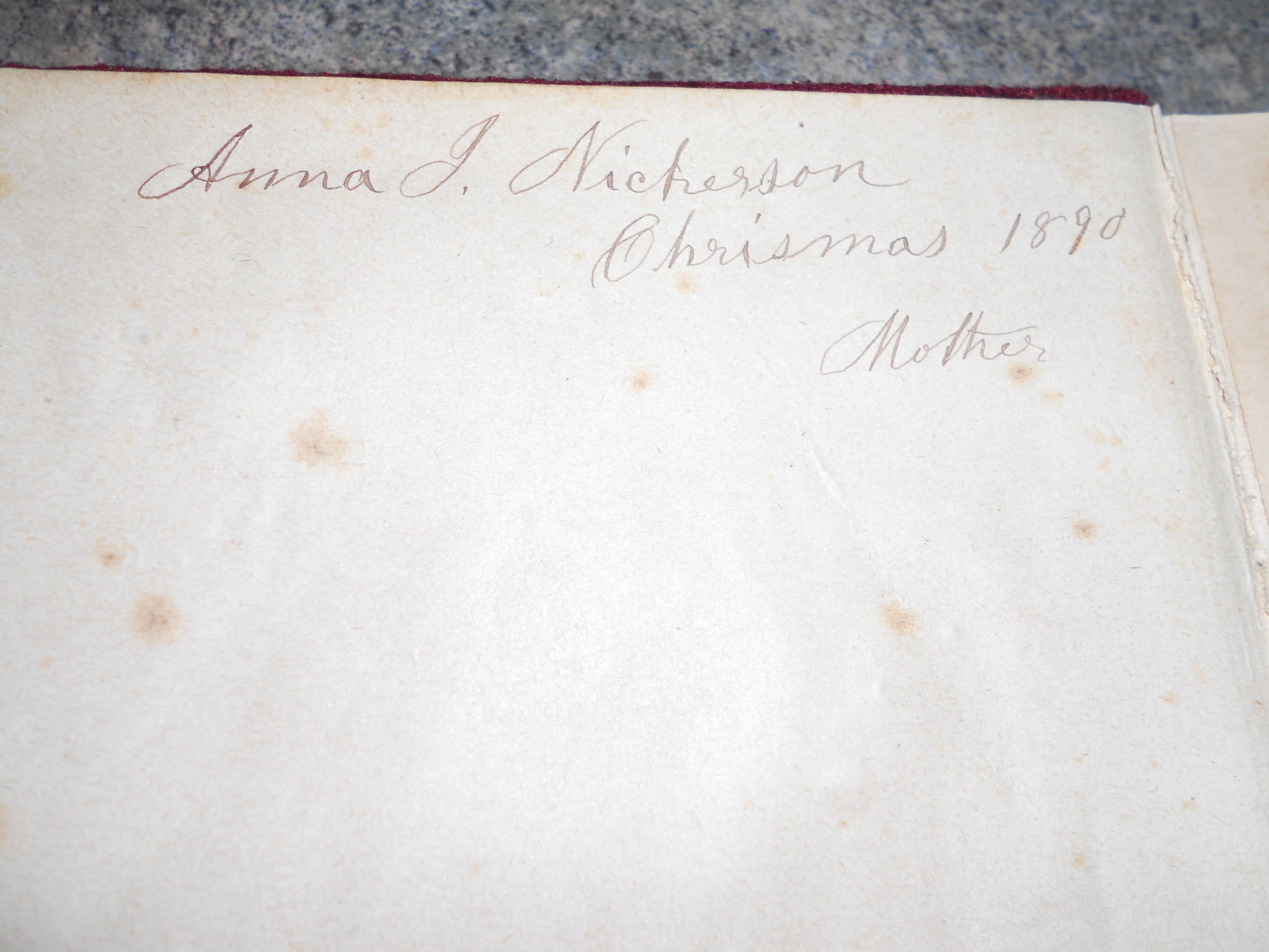 Autograph Book 1890 Velour Cover jeweled