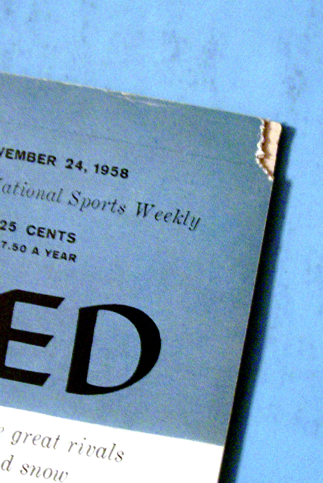 Sports Illustrated - November 24, 1958 - Army vs. Navy