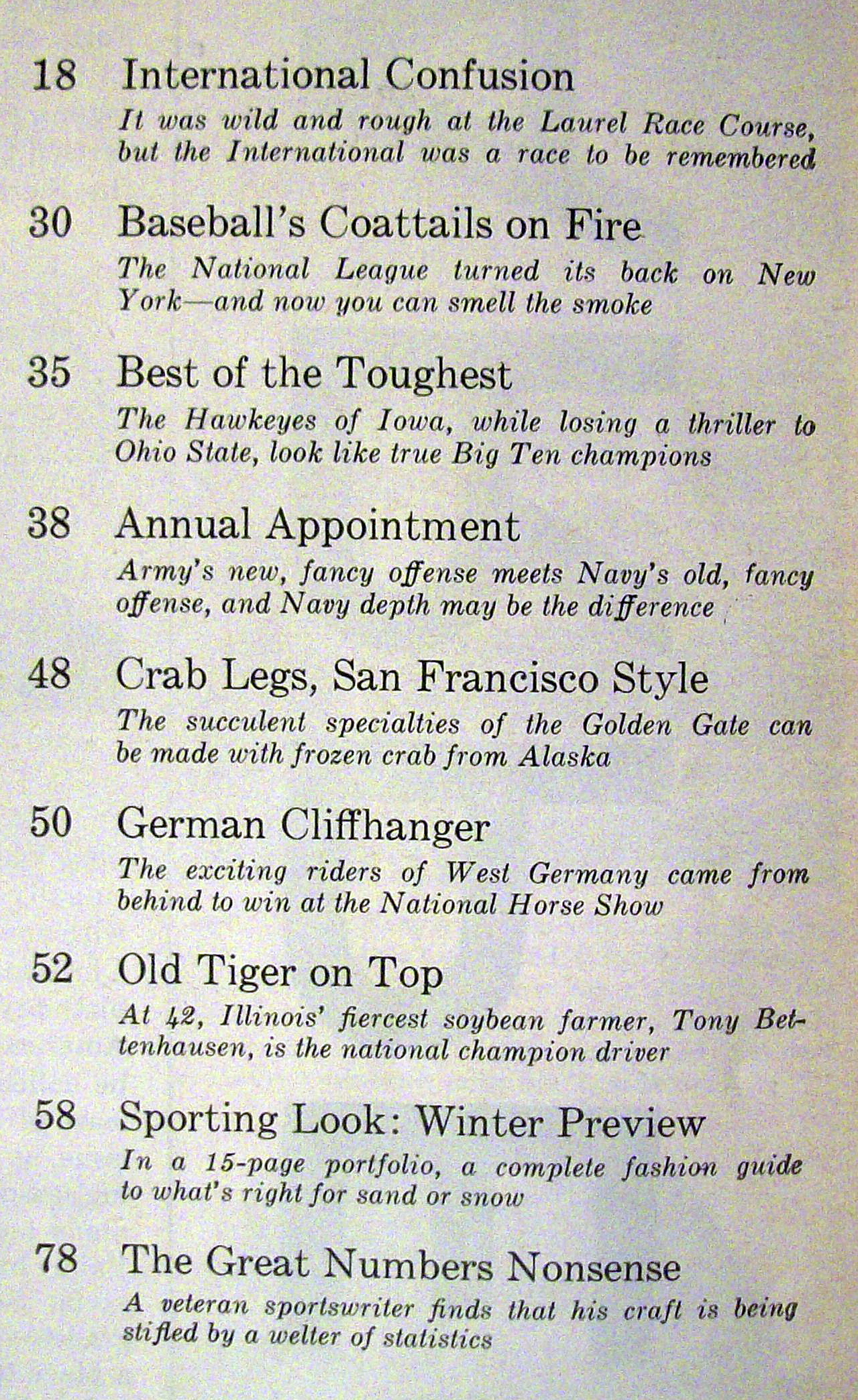 Sports Illustrated - November 24, 1958 - Army vs. Navy