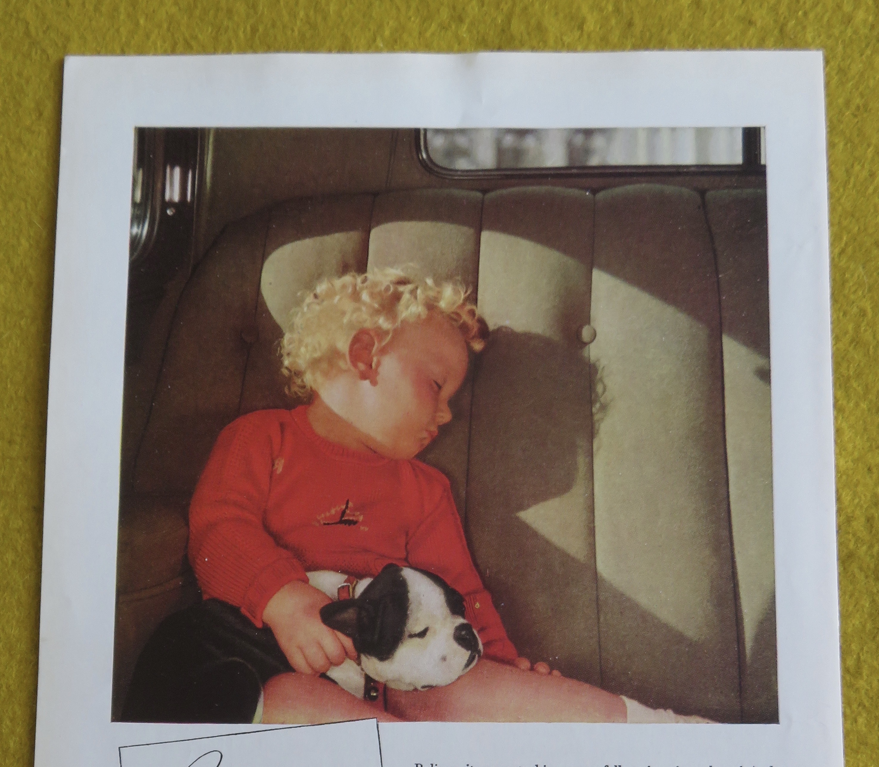 1934 Body By Fisher with Little Child Sleeping In Car