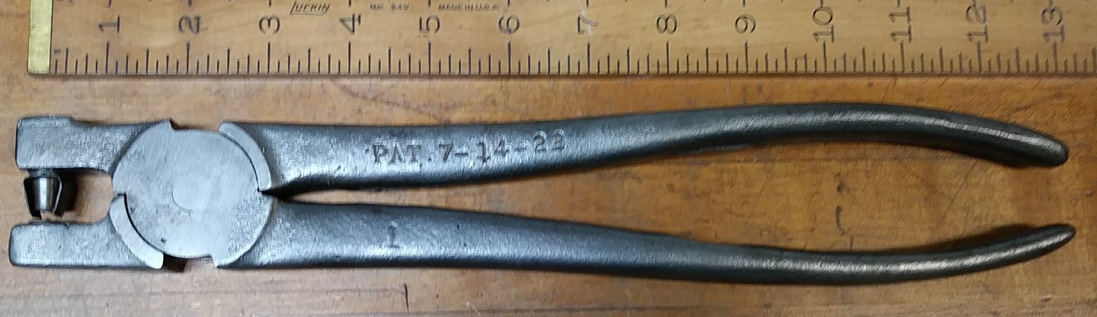 Chicago Rivet Pliers 1922 Patented