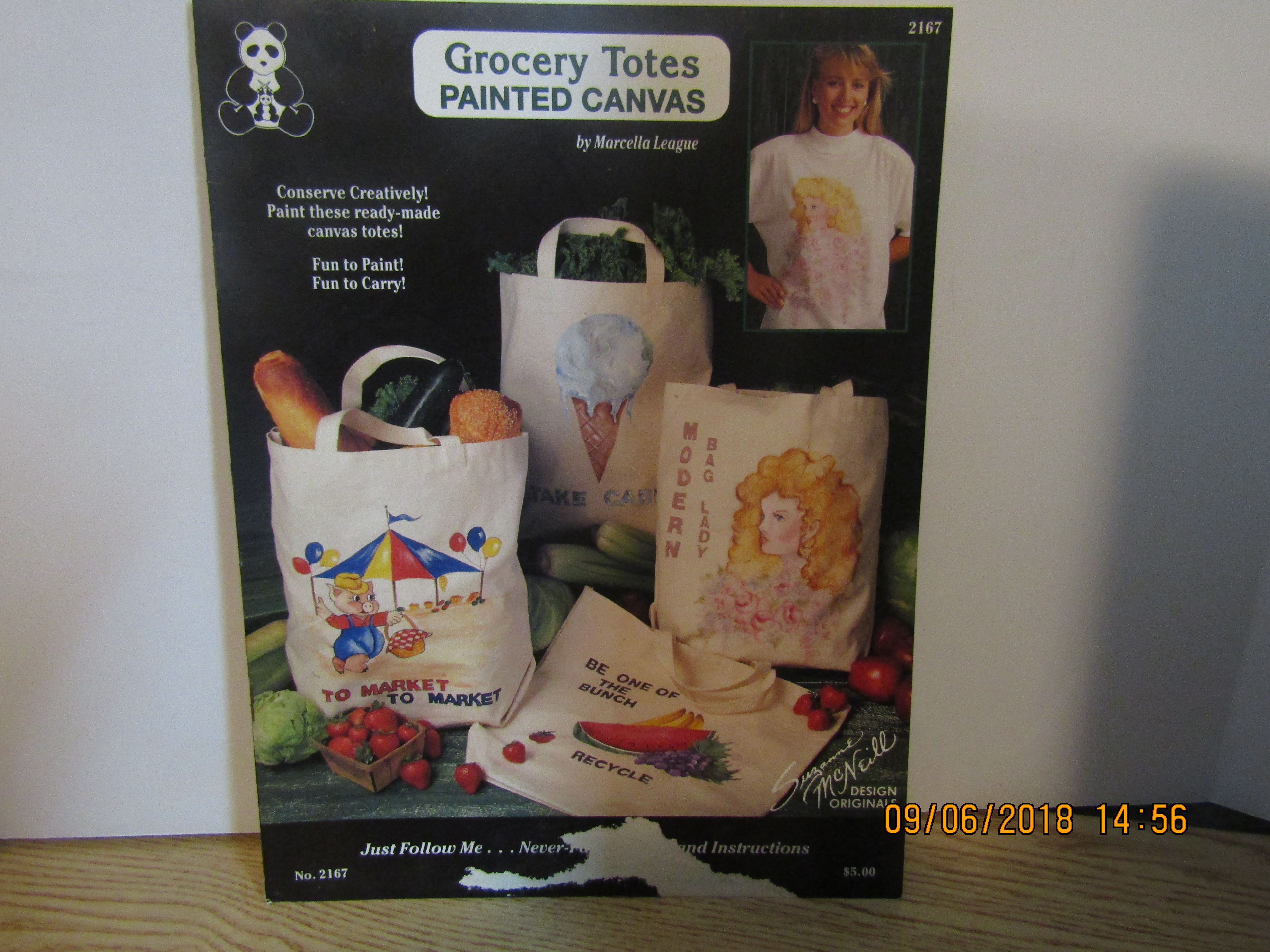 Design Original Grocery Totes Painted Canvas #2167