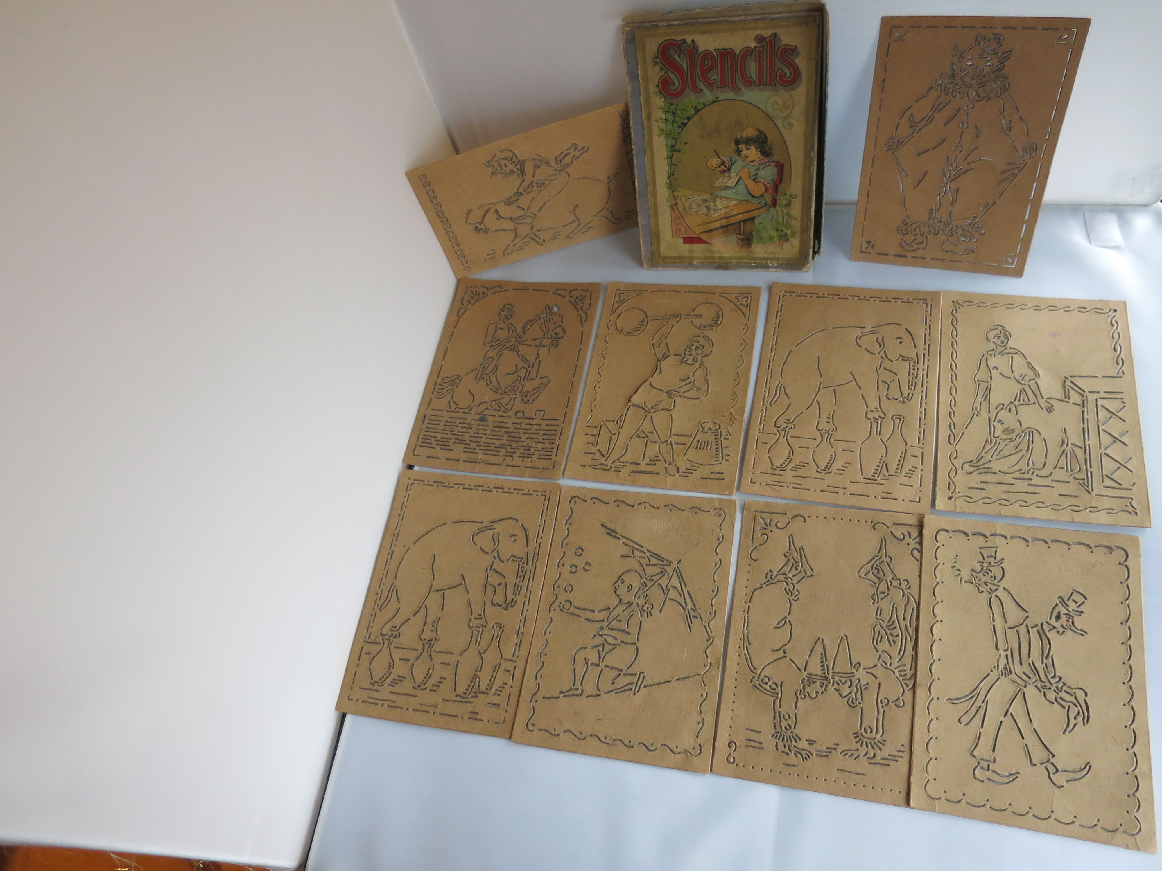 Milton Bradley Circus Stencils early 1900s