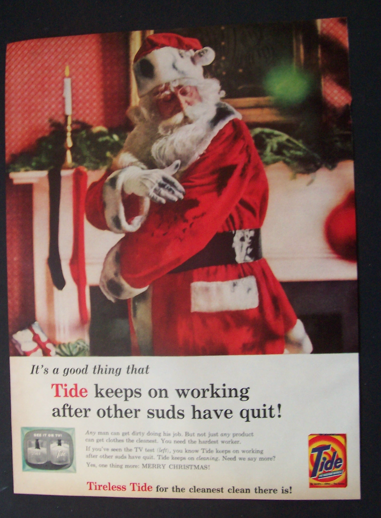 1959 Tide Laundry Detergent w/Santa Claus & Dirty Suit