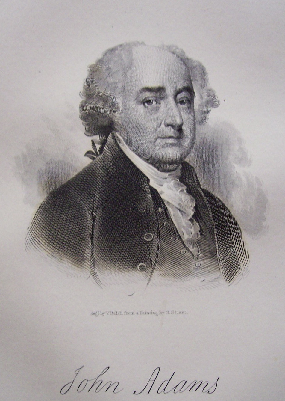 1849 Engraving of President John Adams Founding Father