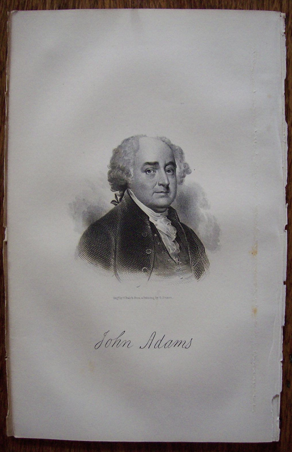 1849 Engraving of President John Adams Founding Father