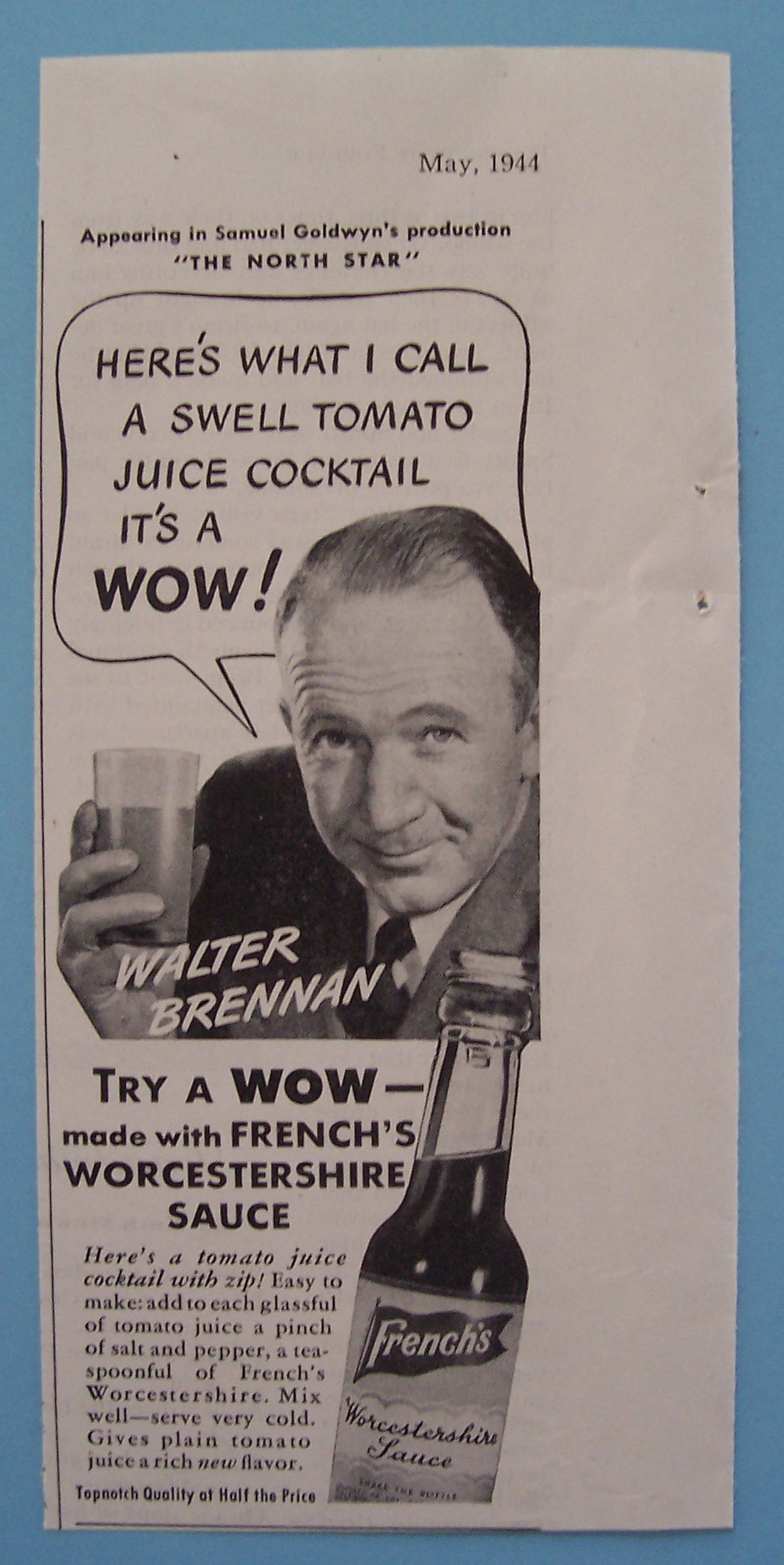 Vintage Ad: 1944 French's Worcestershire w/ W. Brennan