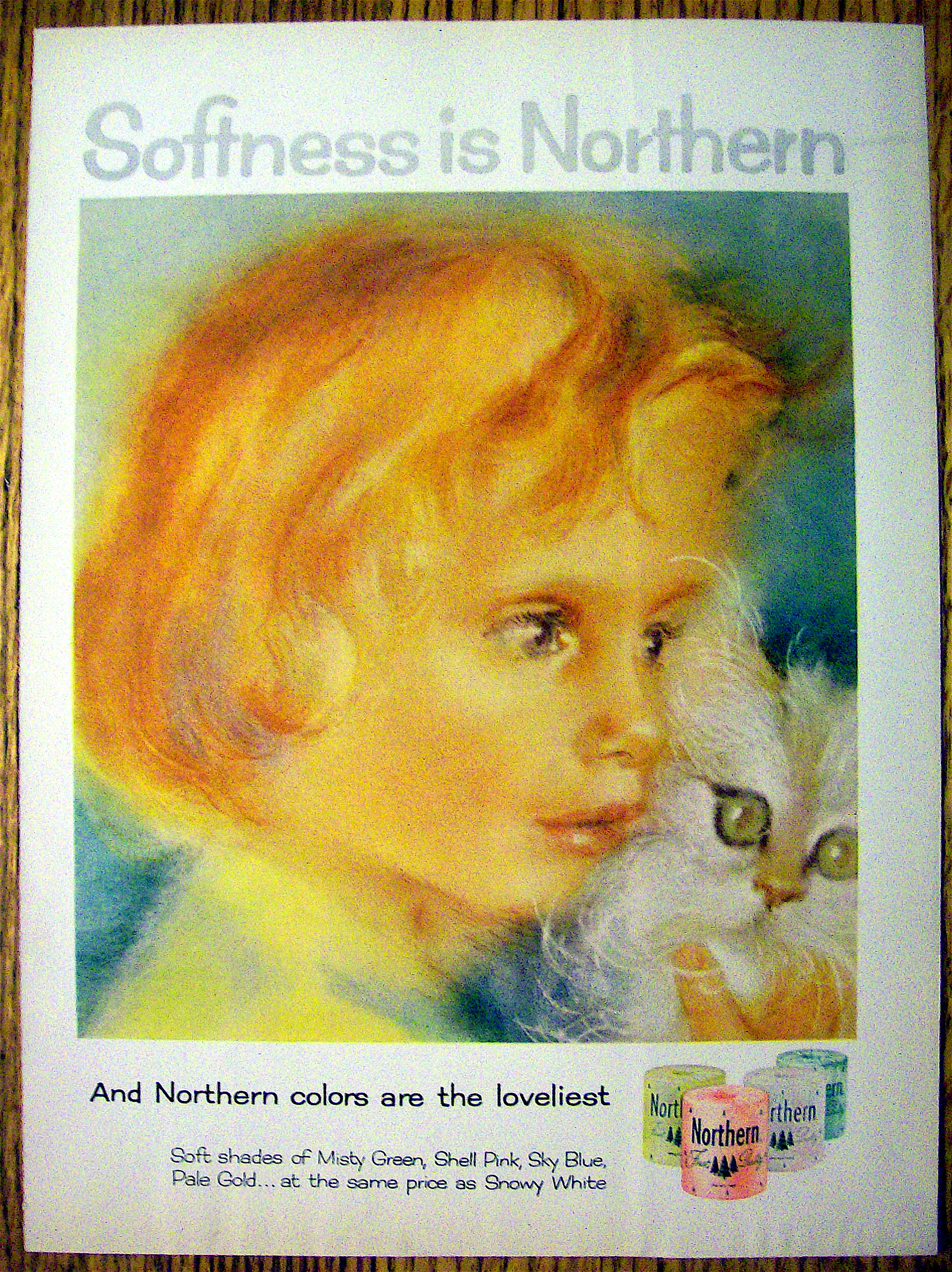 1958 Northern Toilet Tissue with Girl and a Kitten