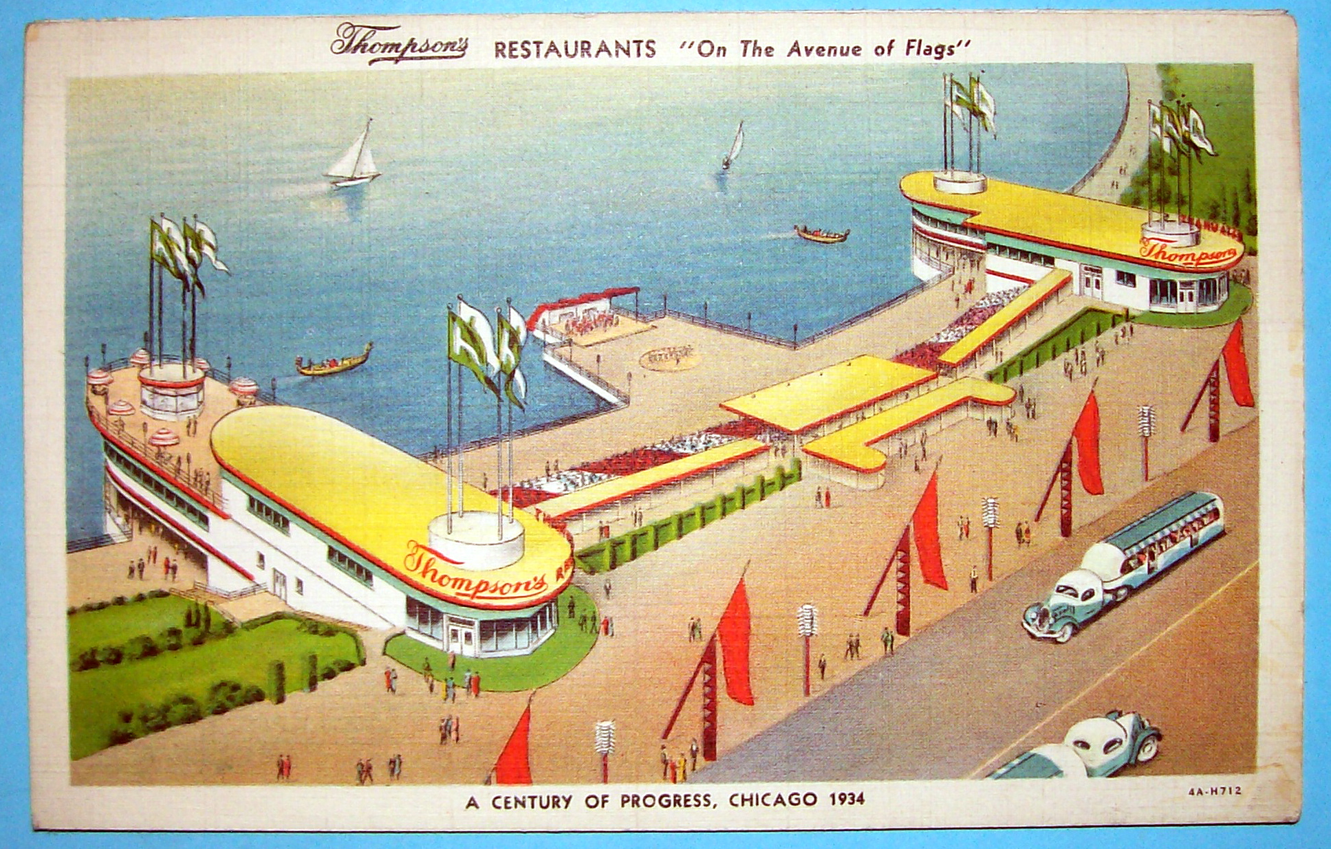 1933 Century of Progress, Thompson Restaurant Postcard