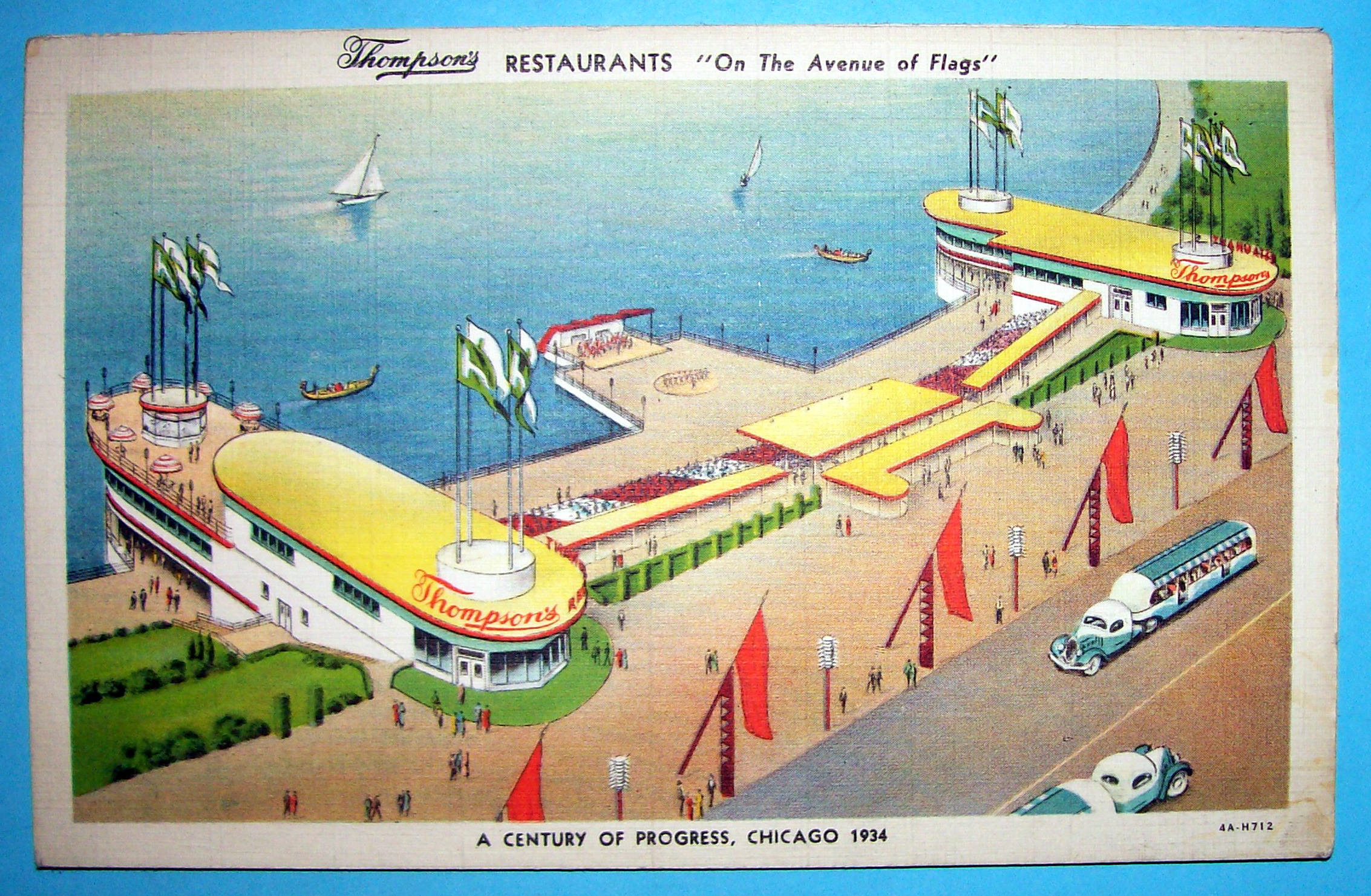 1933 Century of Progress, Thompson Restaurant Postcard