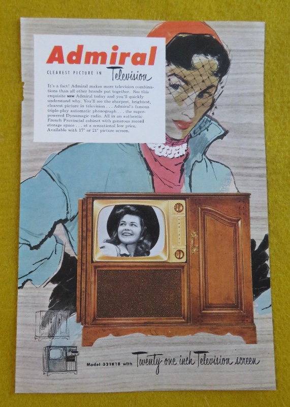 1951 Admiral Television With Lovely Woman