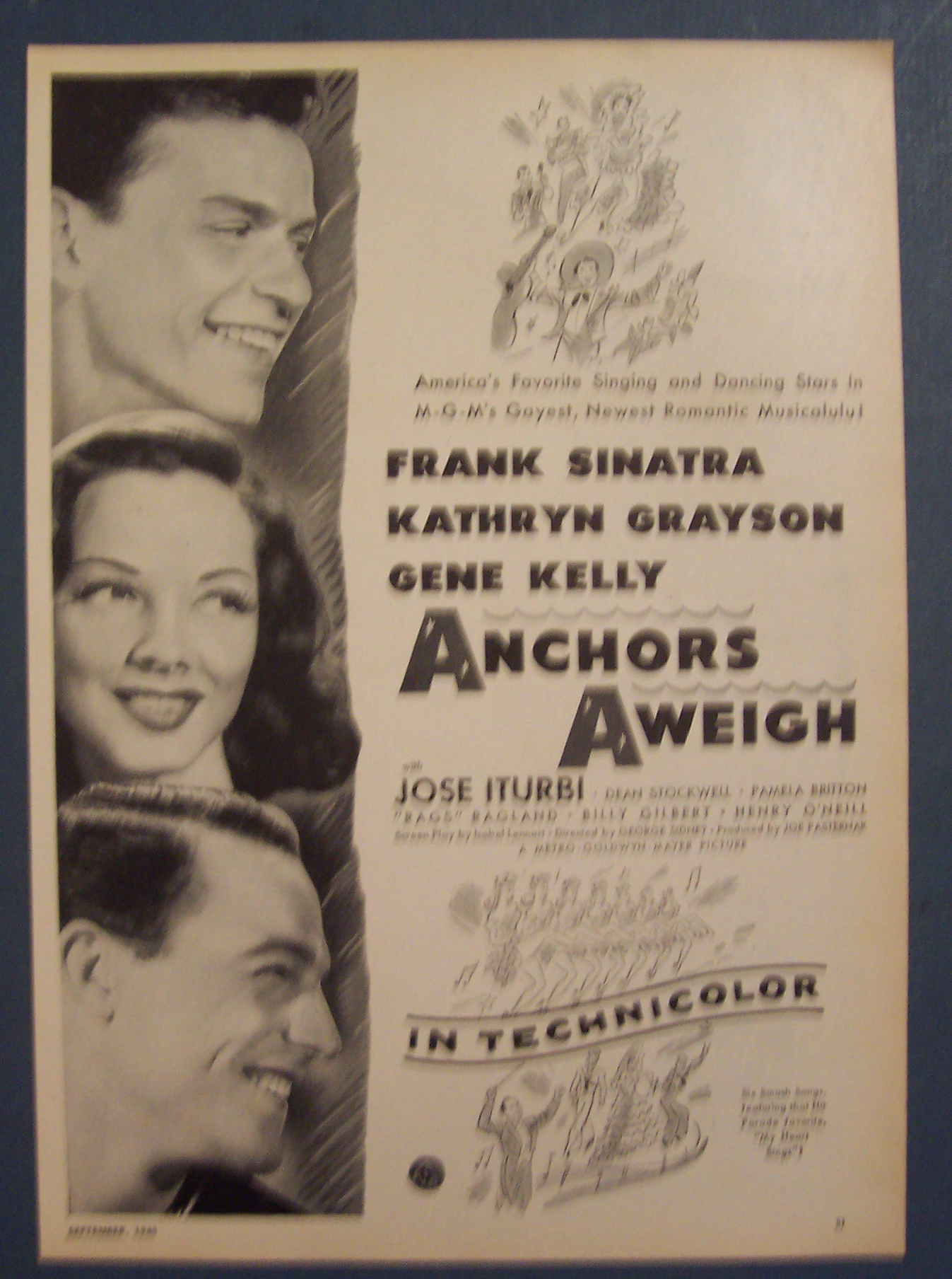 Vintage Ad: 1945 Movie Ad For Anchors Aweigh