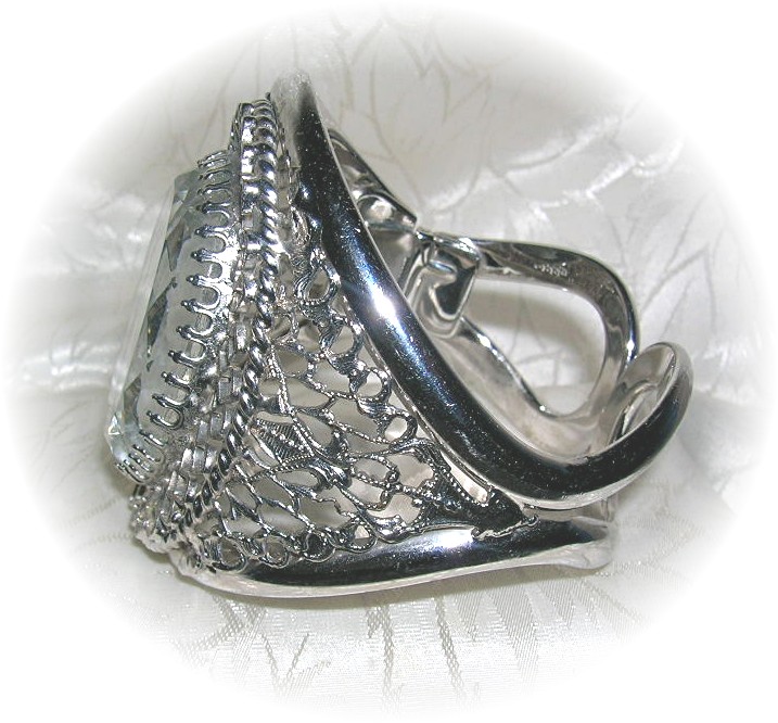 Cameo Whiting Davis Glass Silver Bracelet