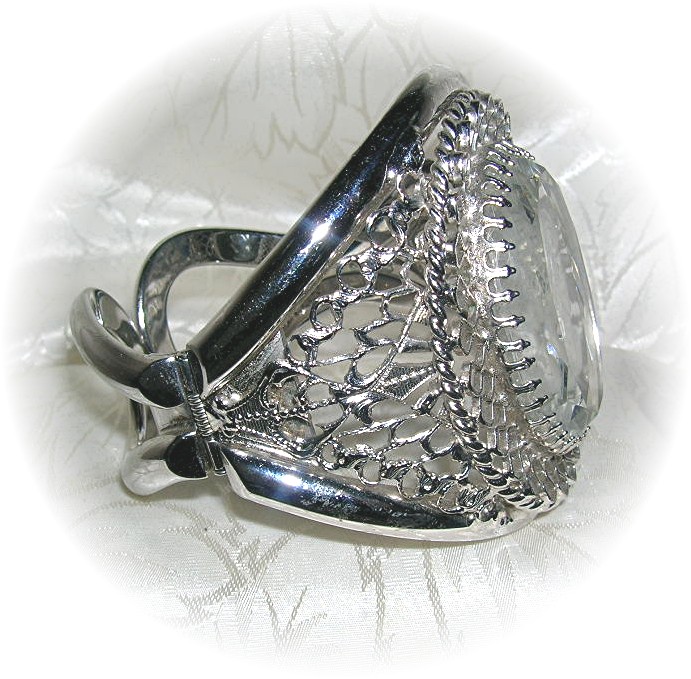 Cameo Whiting Davis Glass Silver Bracelet