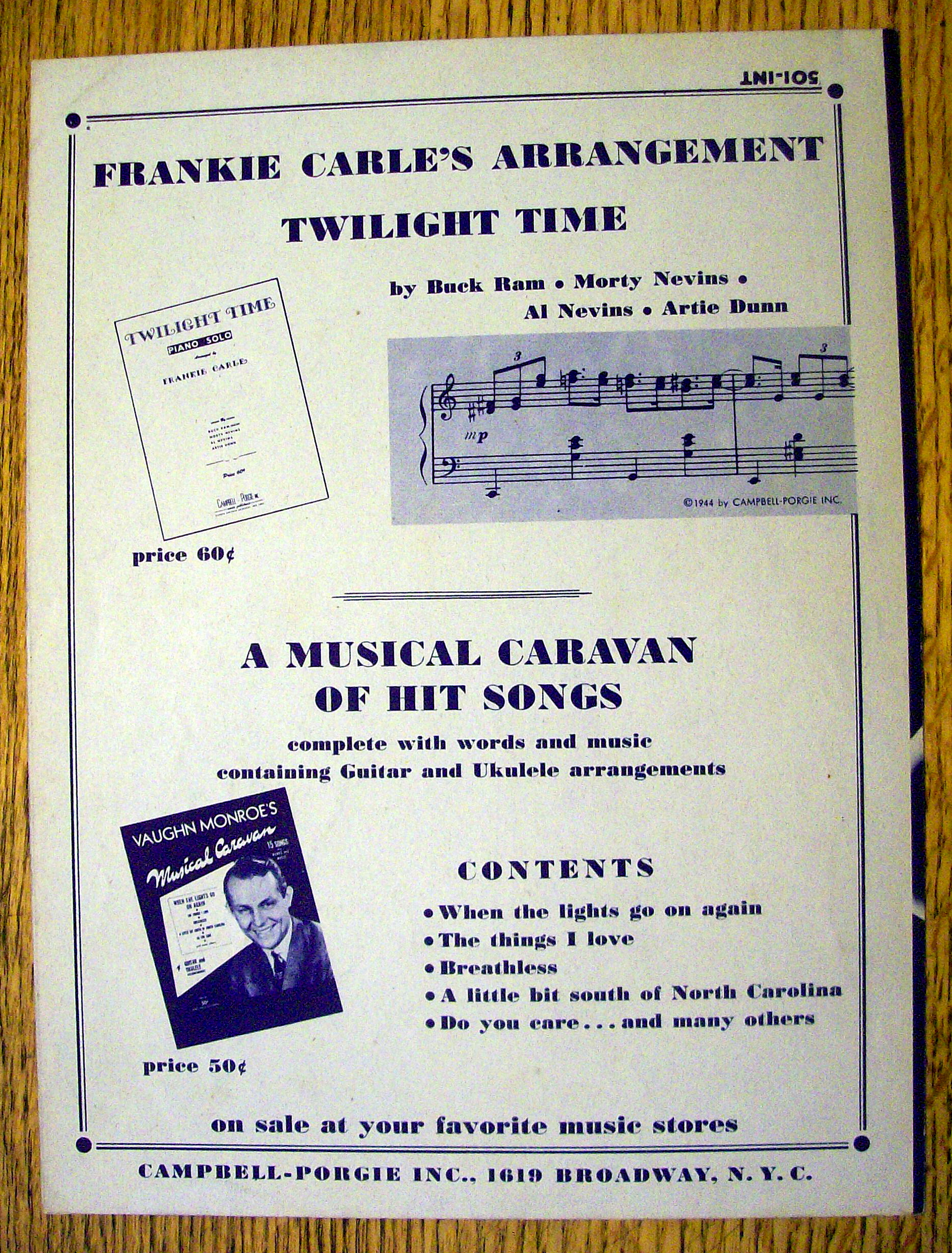 Sheet Music For 1946 I Guess I'll Get The Papers