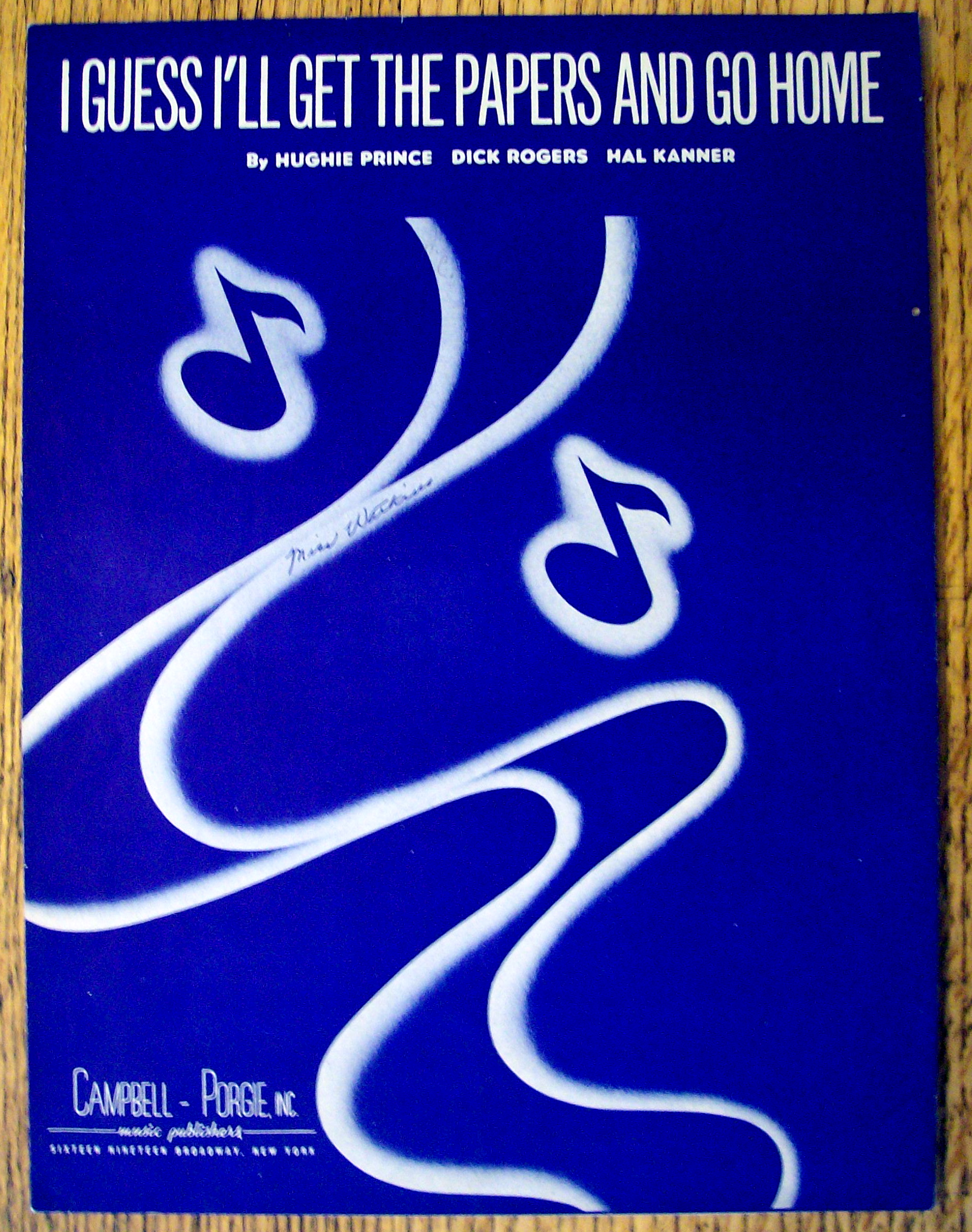Sheet Music For 1946 I Guess I'll Get The Papers