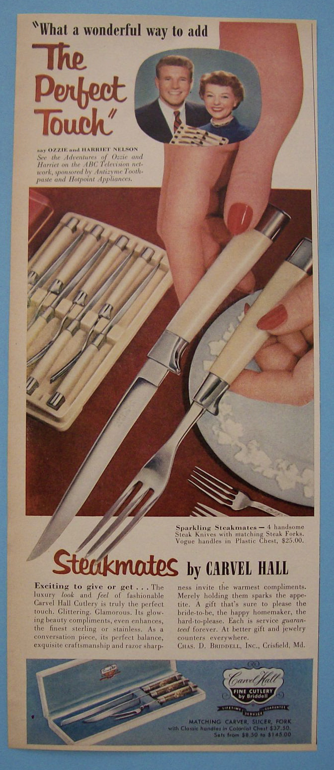 Vintage Ad: 1955 Steakmates with Ozzie & Harriet Nelson