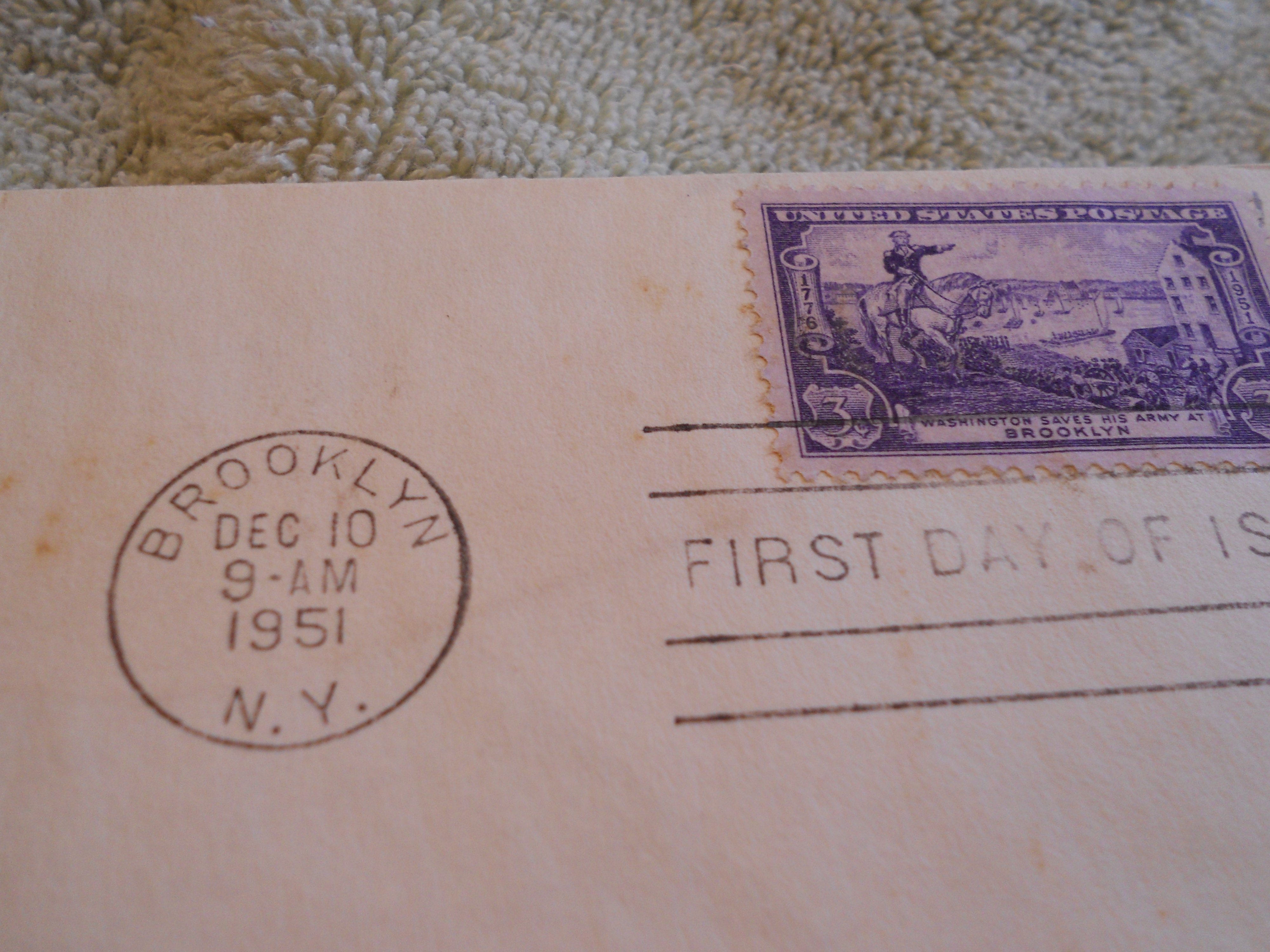 1st. Day Cover, Washington, Battle Brooklyn