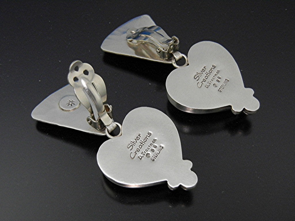 David Troutman  Turquoise Sterling Silver Heart Earring