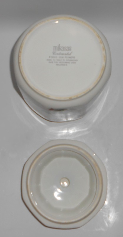 Mikasa China Silk Flowers Large Canister w/Lid - MINT