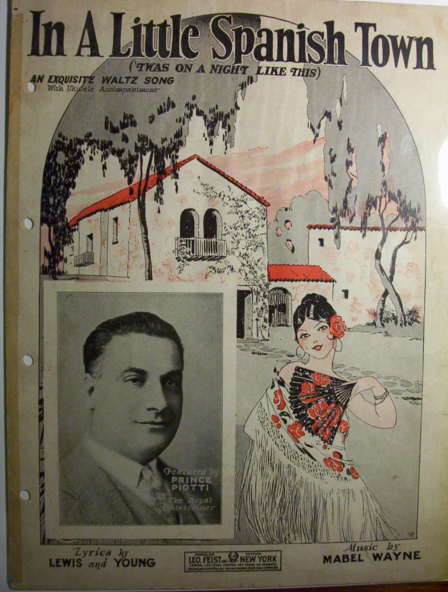 Sheet Music For 1926 In A Little Spanish Town