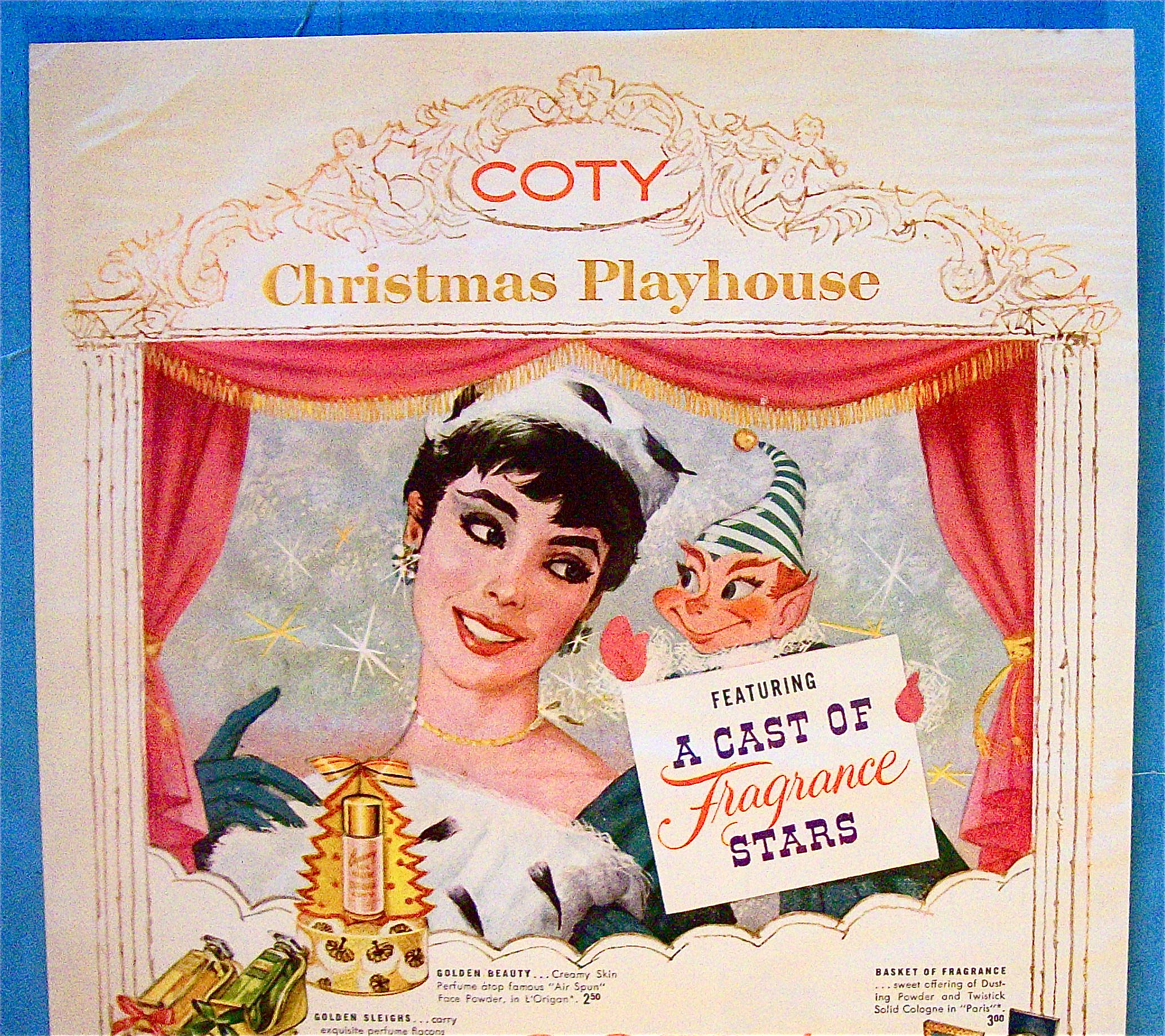 1956 Coty Perfume with Woman and Puppet