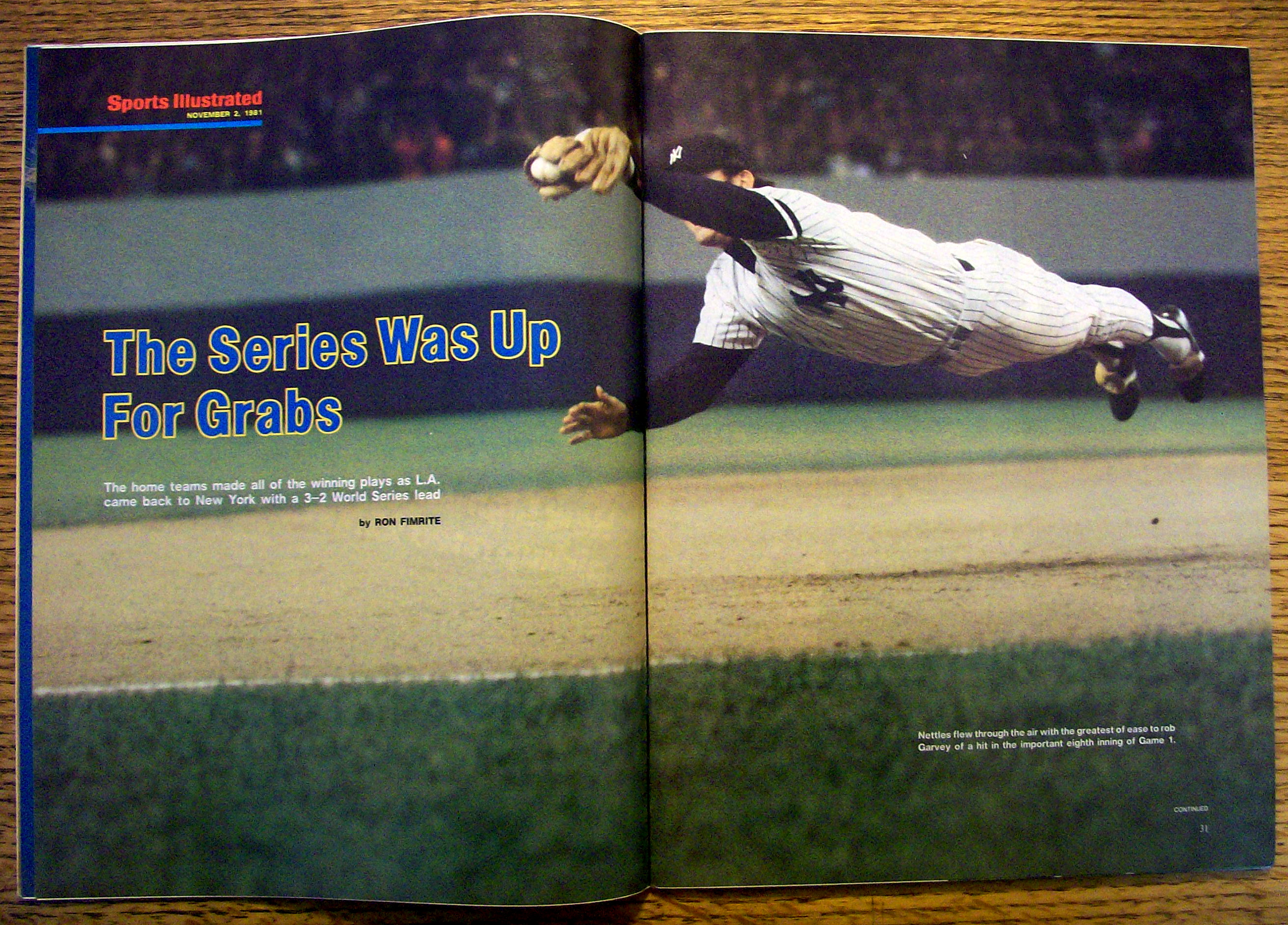 Sports Illustrated Magazine-Nov 2, 1981-World Series