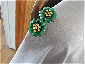 Metal Painted Flower Earrings