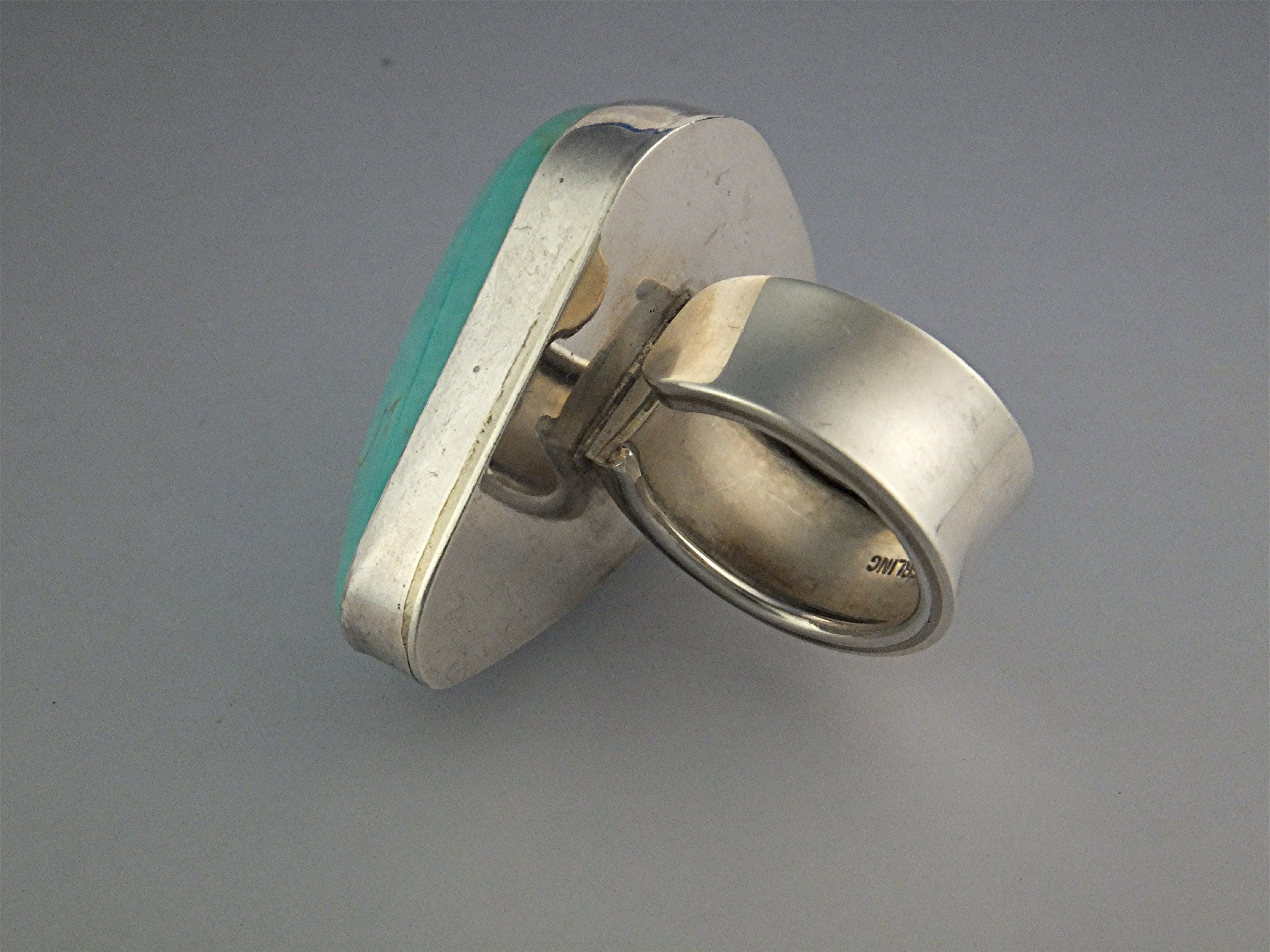 David Troutman Turquoise Sterling Silver Heart Ring