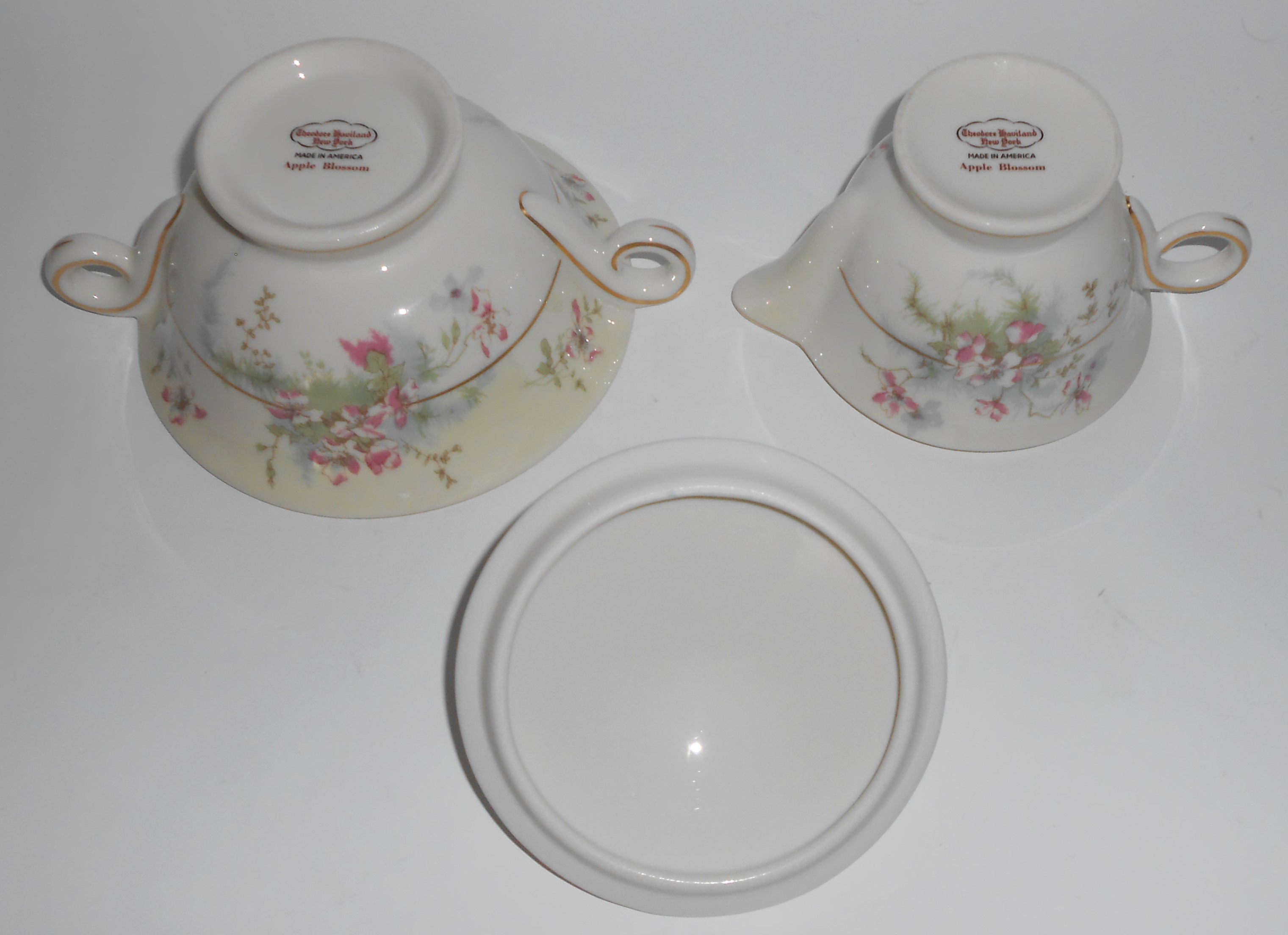 Theodore Haviland China Apple Blossom w/Gold Creamer &