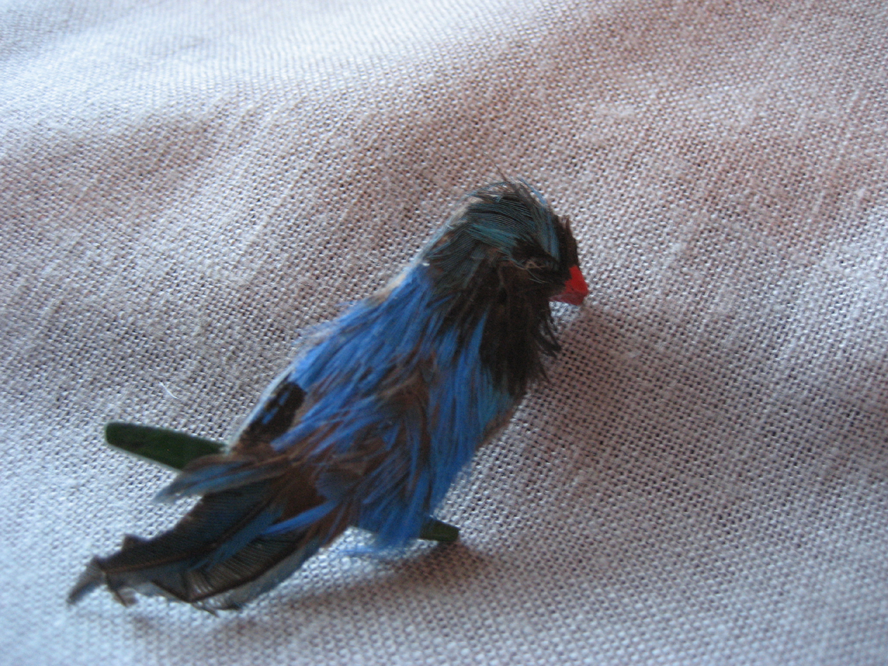 Real Feathers Bird Brooch