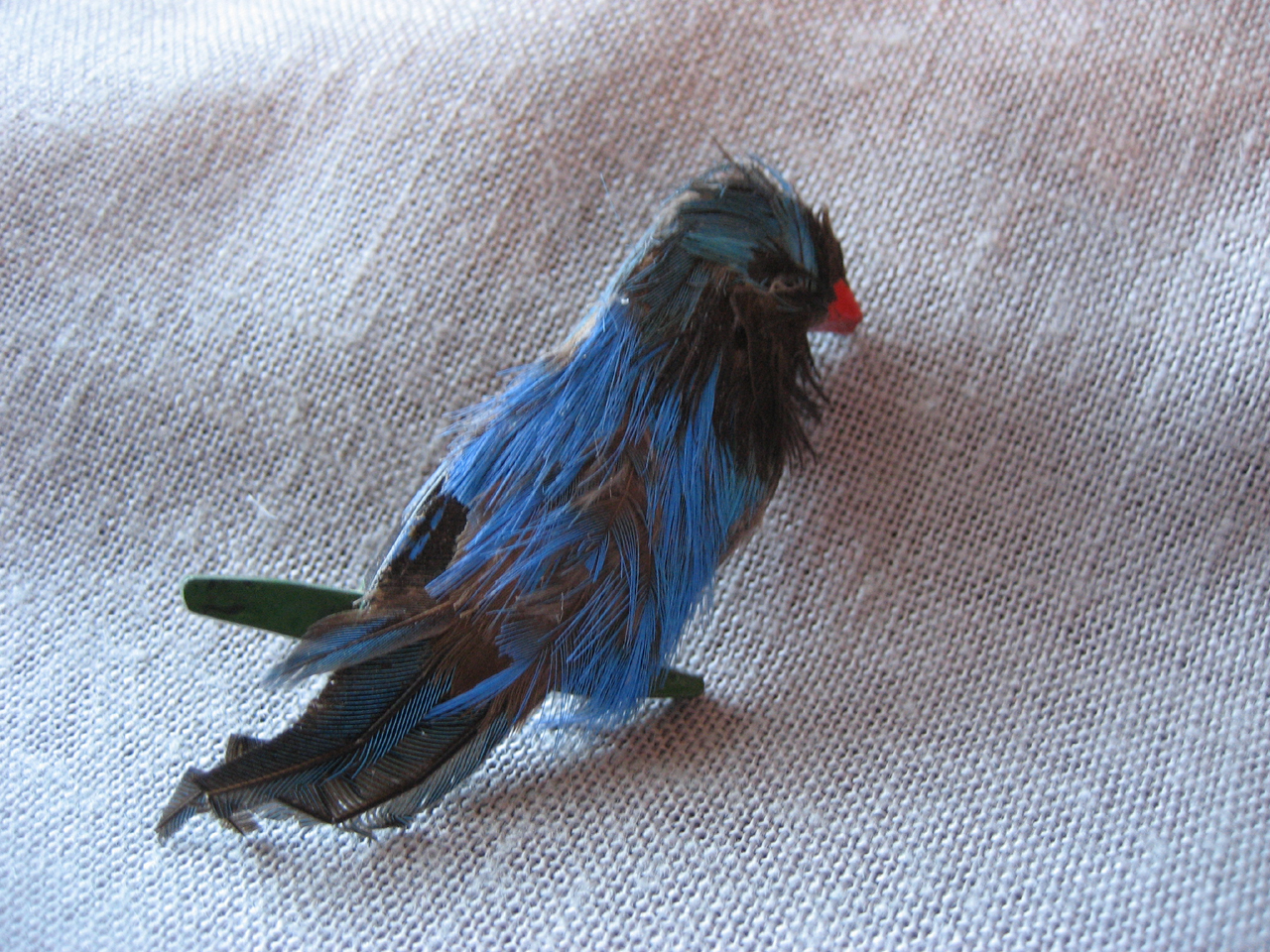 Real Feathers Bird Brooch
