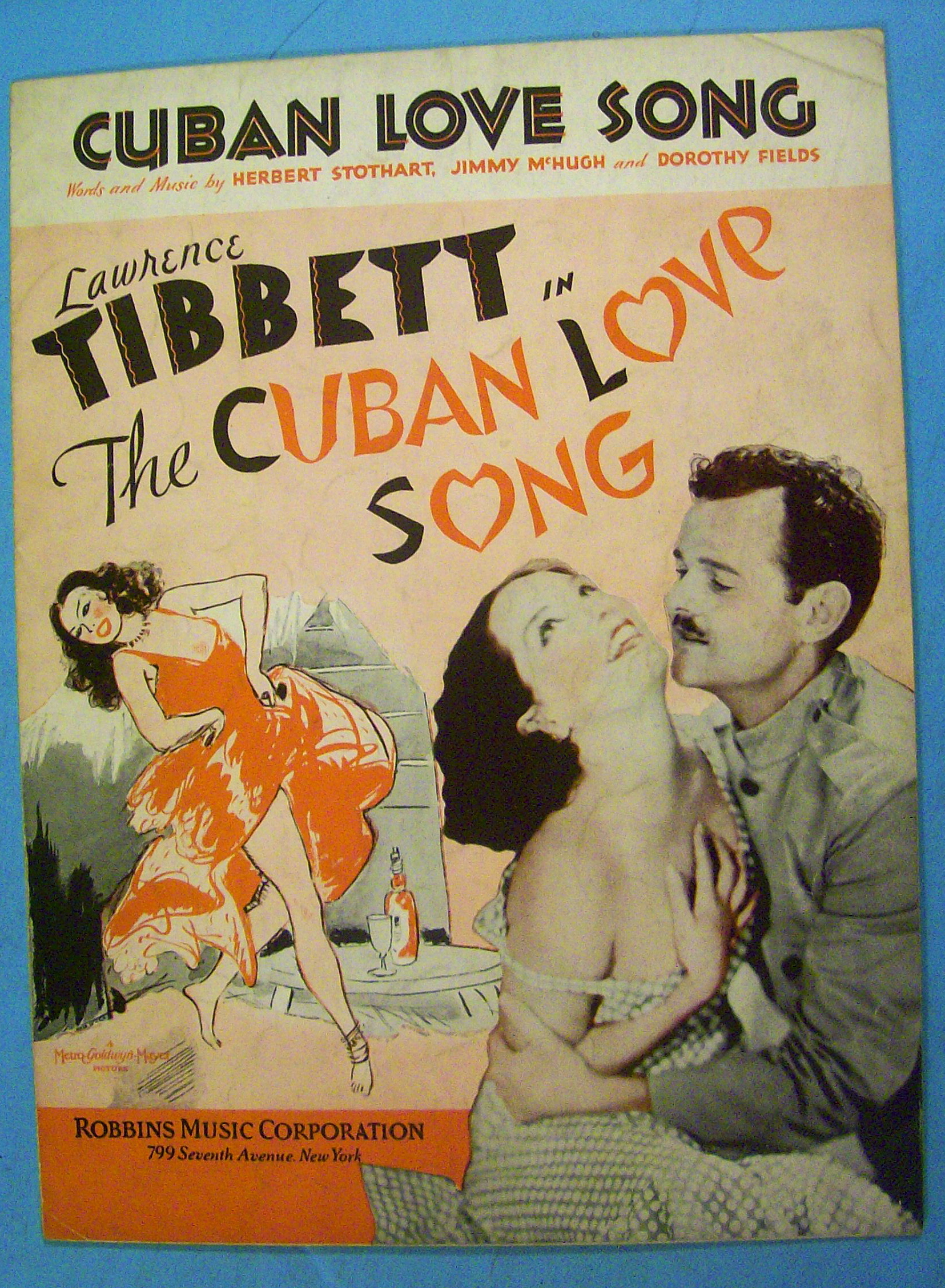Cuban Love Song Sheet Music 1931 Lawrence Tibbett
