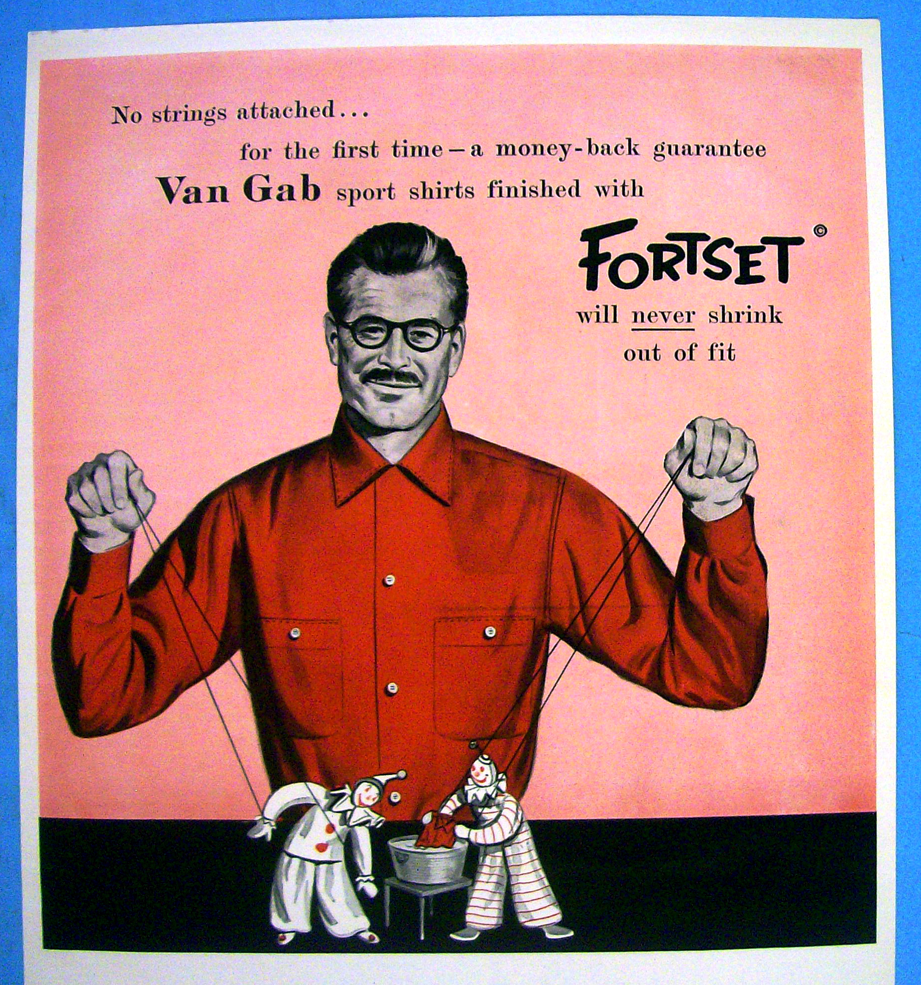 1956 Van Heusen Shirts with Man Working Puppets